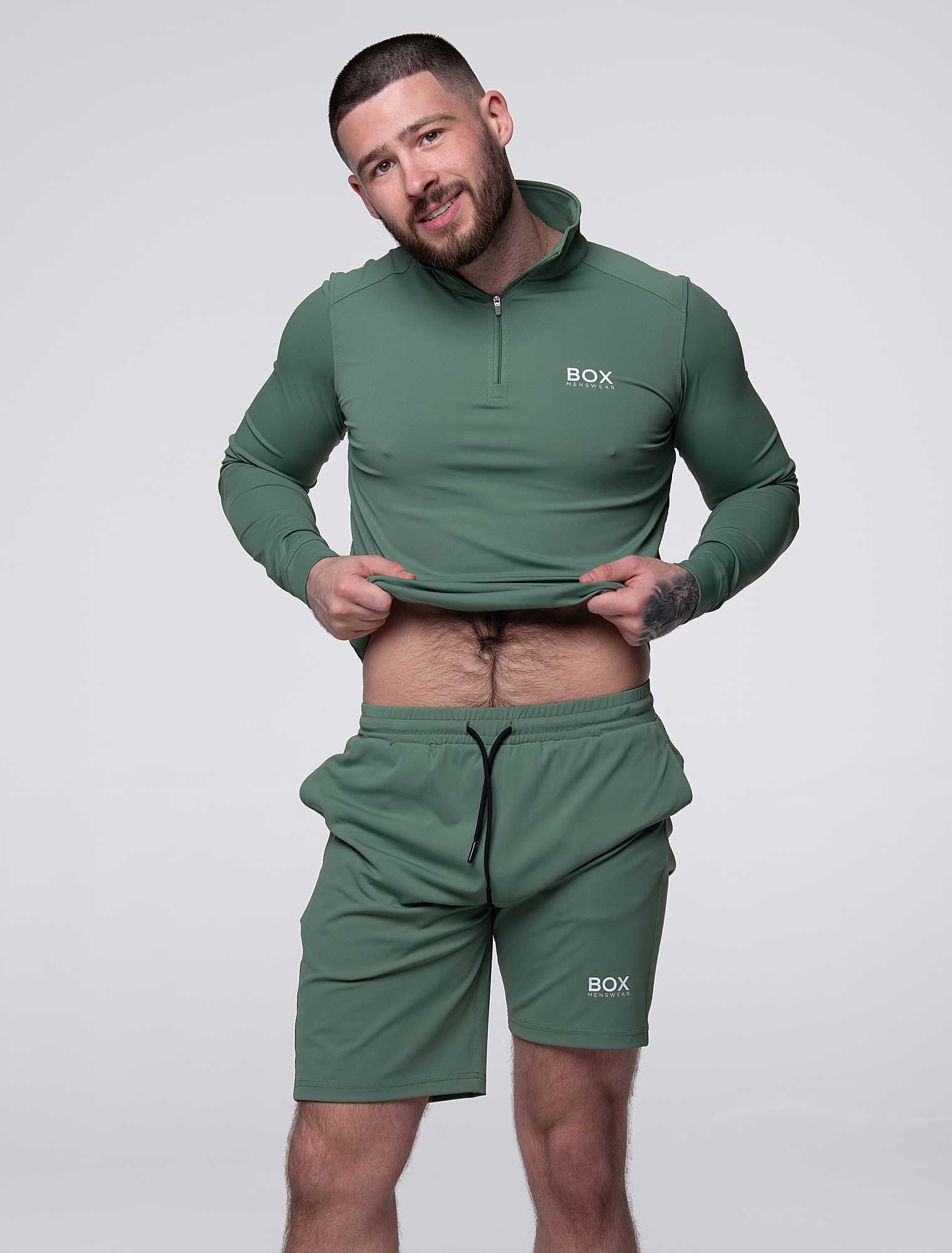 Active Panelled Sports Shorts - Green - Image 2