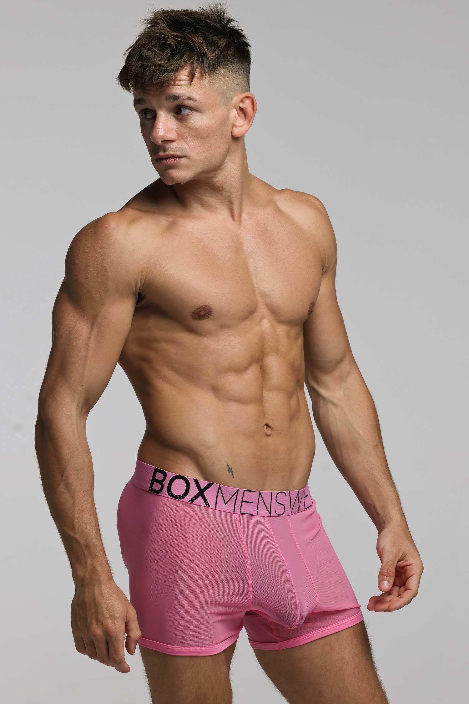 All Over Mesh Boxers - Boyfriend Pink - Image 3