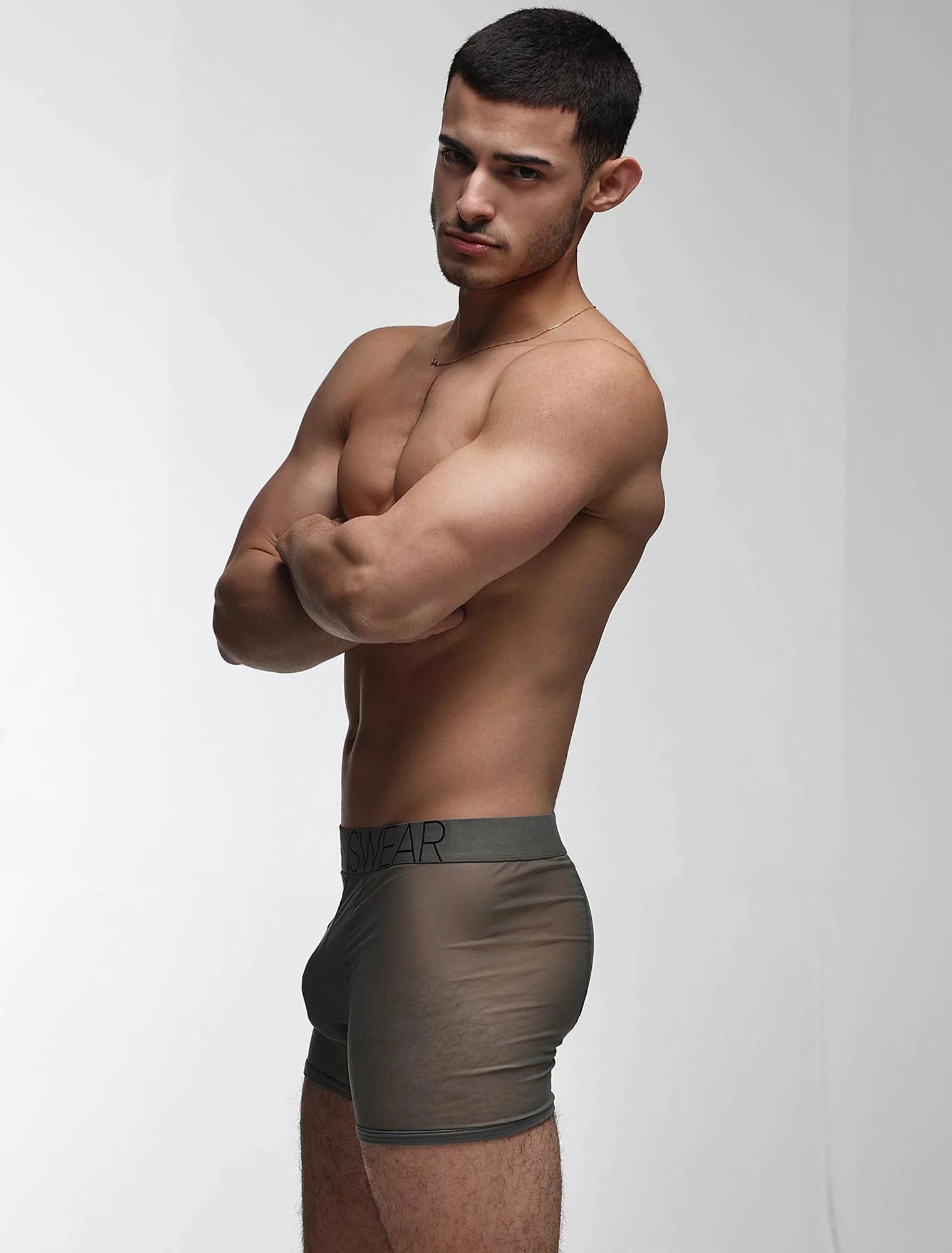 All Over Mesh Boxers - Grey Steel - Image 6