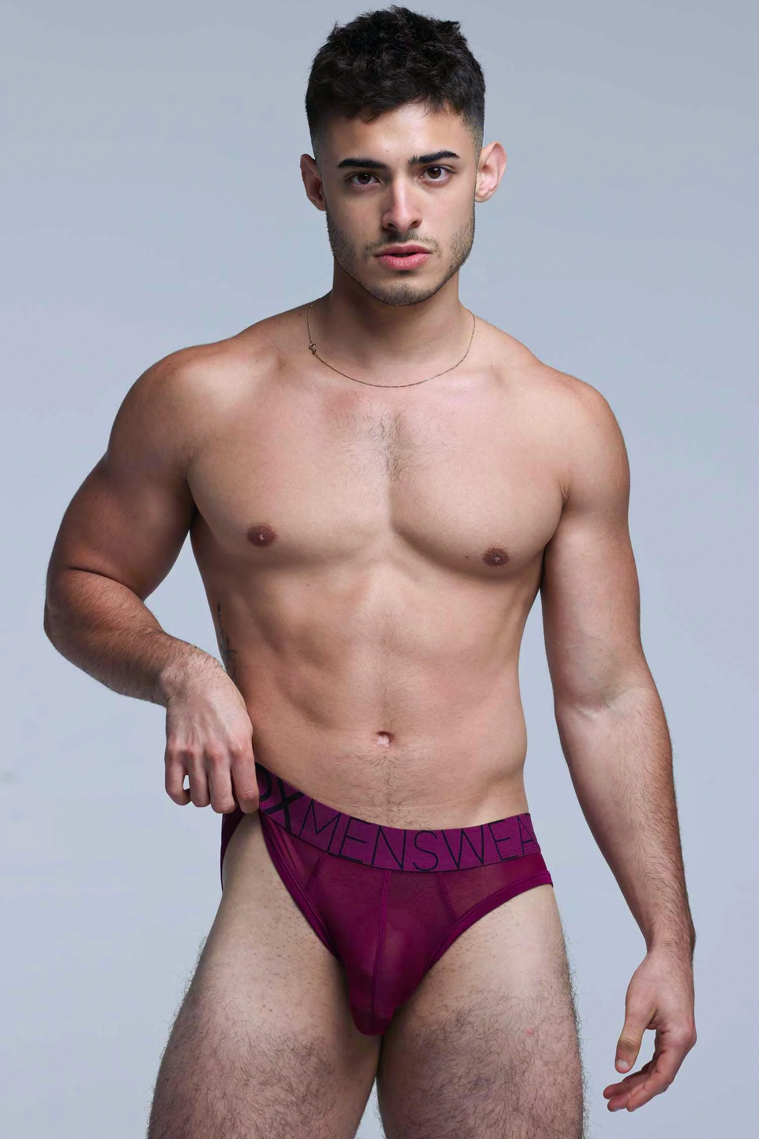 All Over Mesh Briefs - Cherry Crush