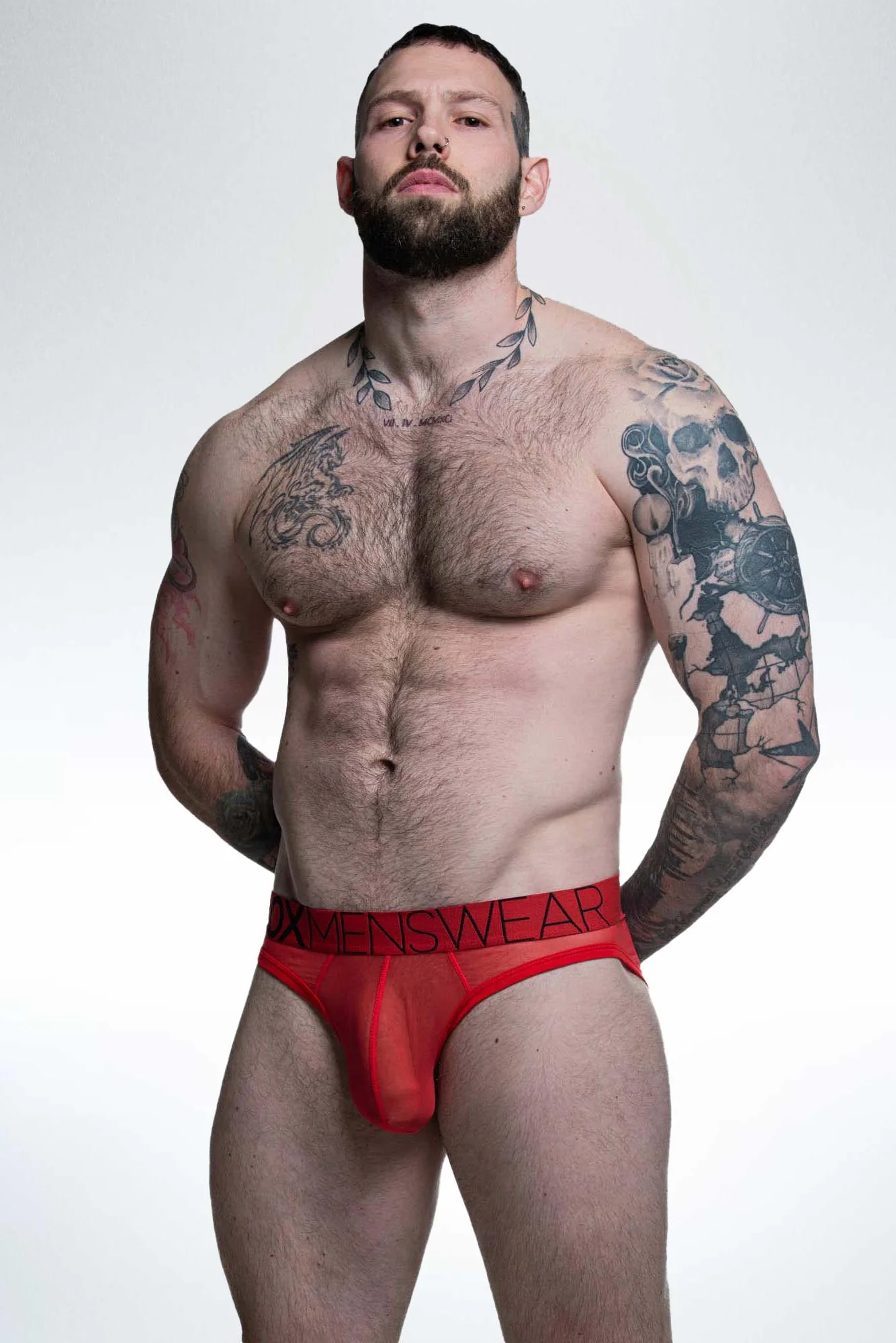All Over Mesh Briefs - Direct Red