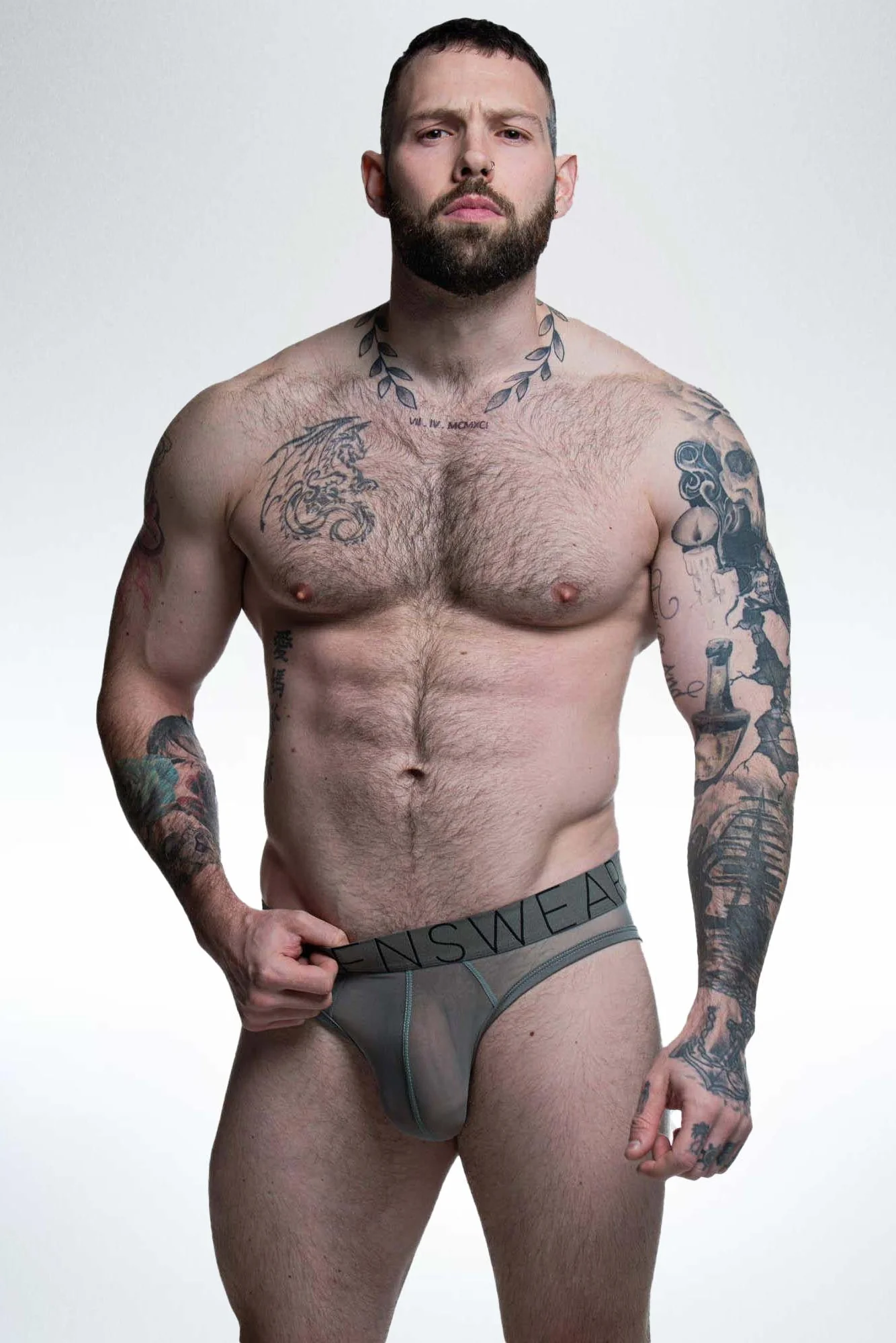 All Over Mesh Briefs - Grey Steel - Image 8