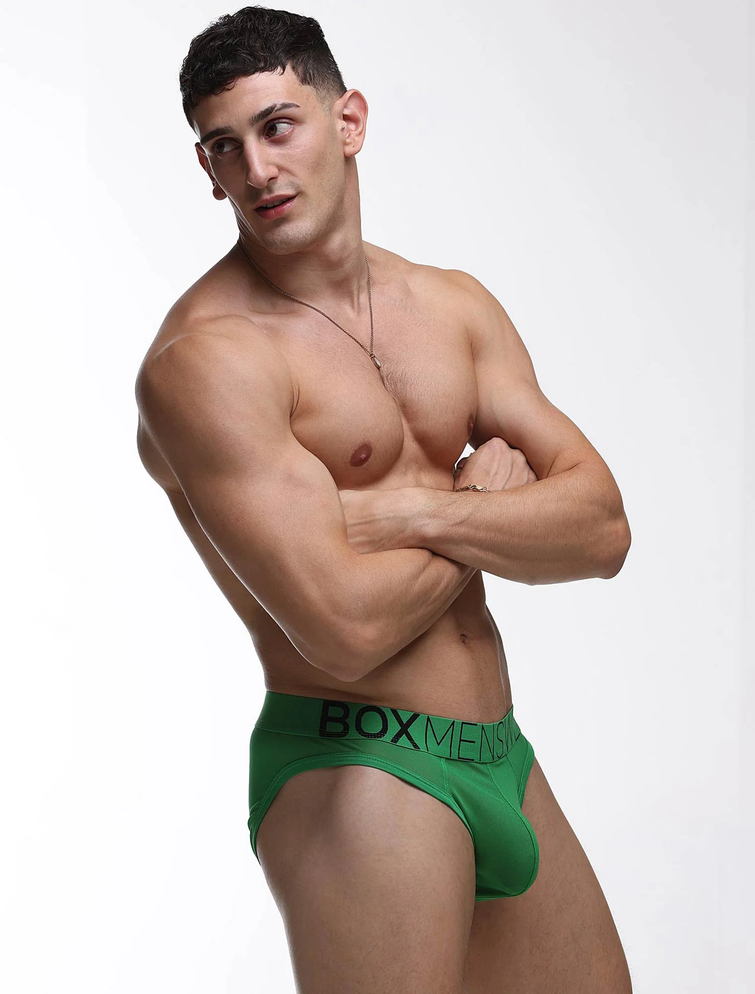 All Over Mesh Briefs - Pine Green - Image 3