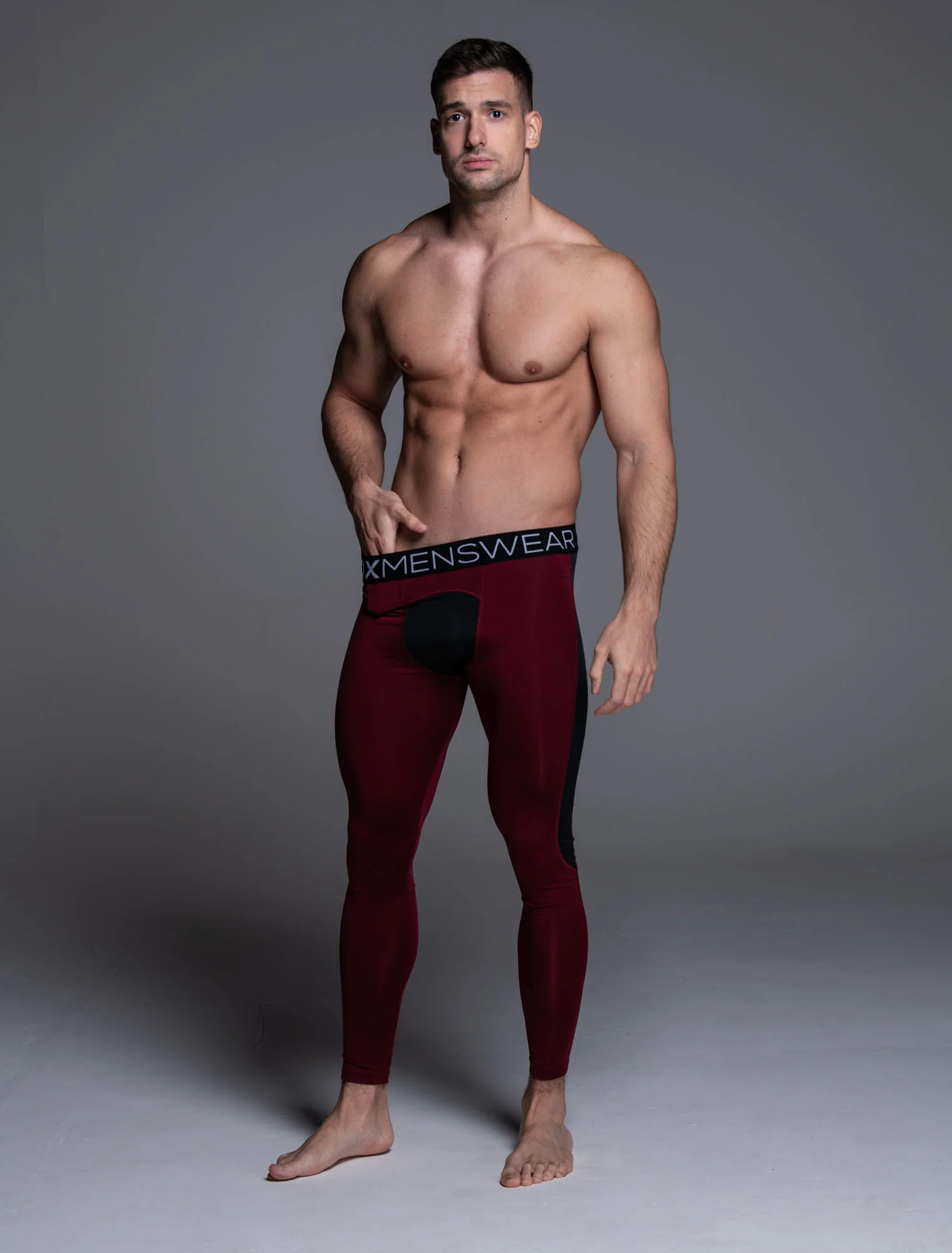 Compression Leggings - Burgundy - Image 6