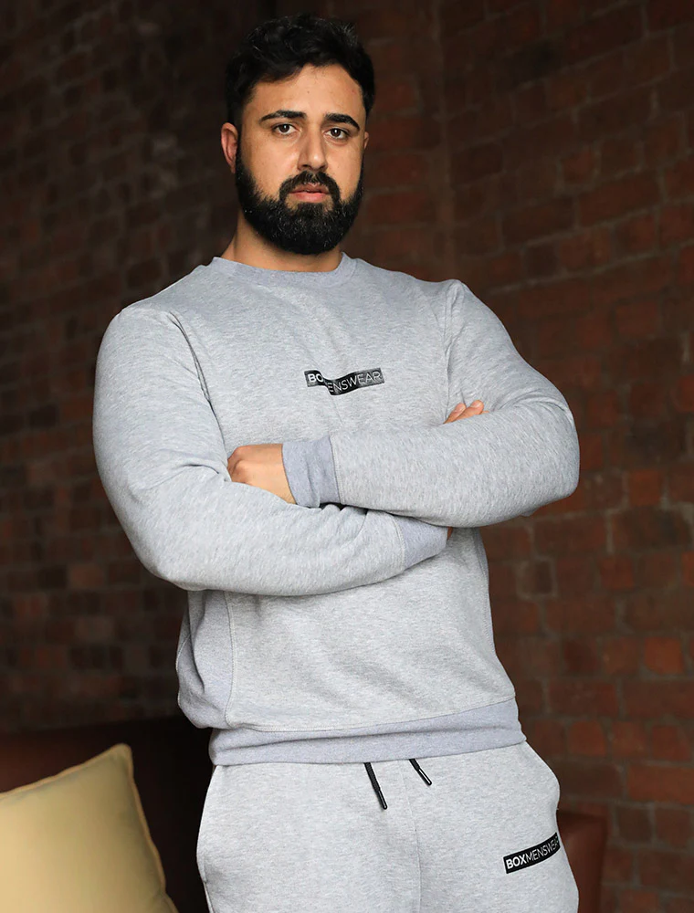 Comfort Fit: Crew Neck - Melange Grey - Image 3