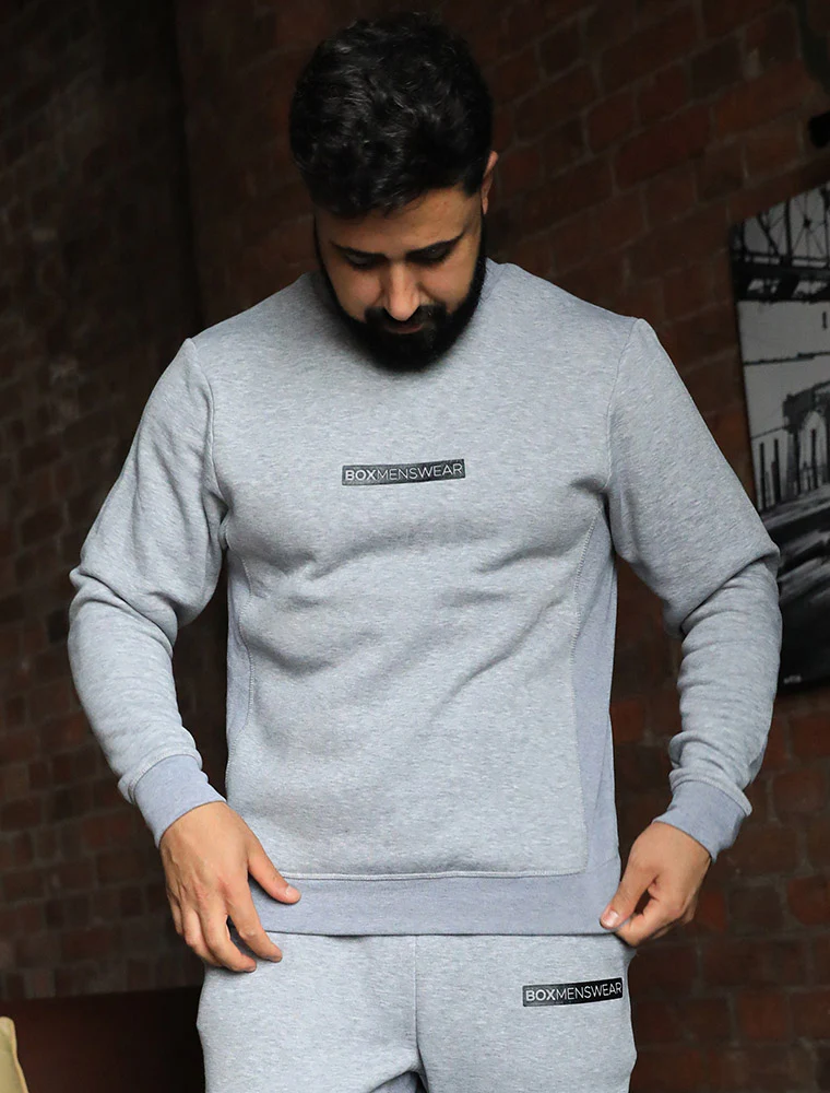 Comfort Fit: Crew Neck - Melange Grey - Image 4