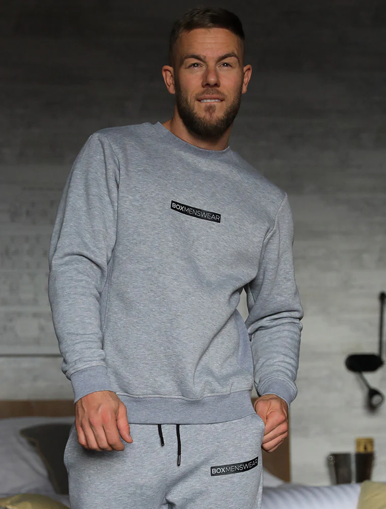 Comfort Fit: Crew Neck - Melange Grey - Image 5