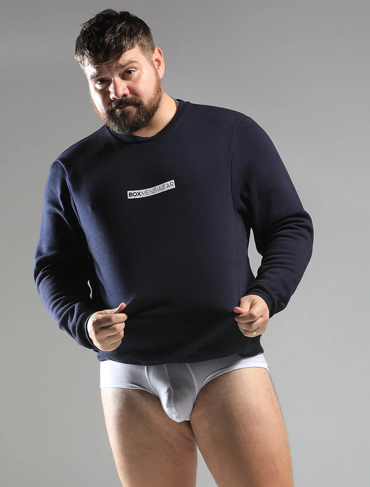 Comfort Fit: Crew Neck - Navy - Image 3