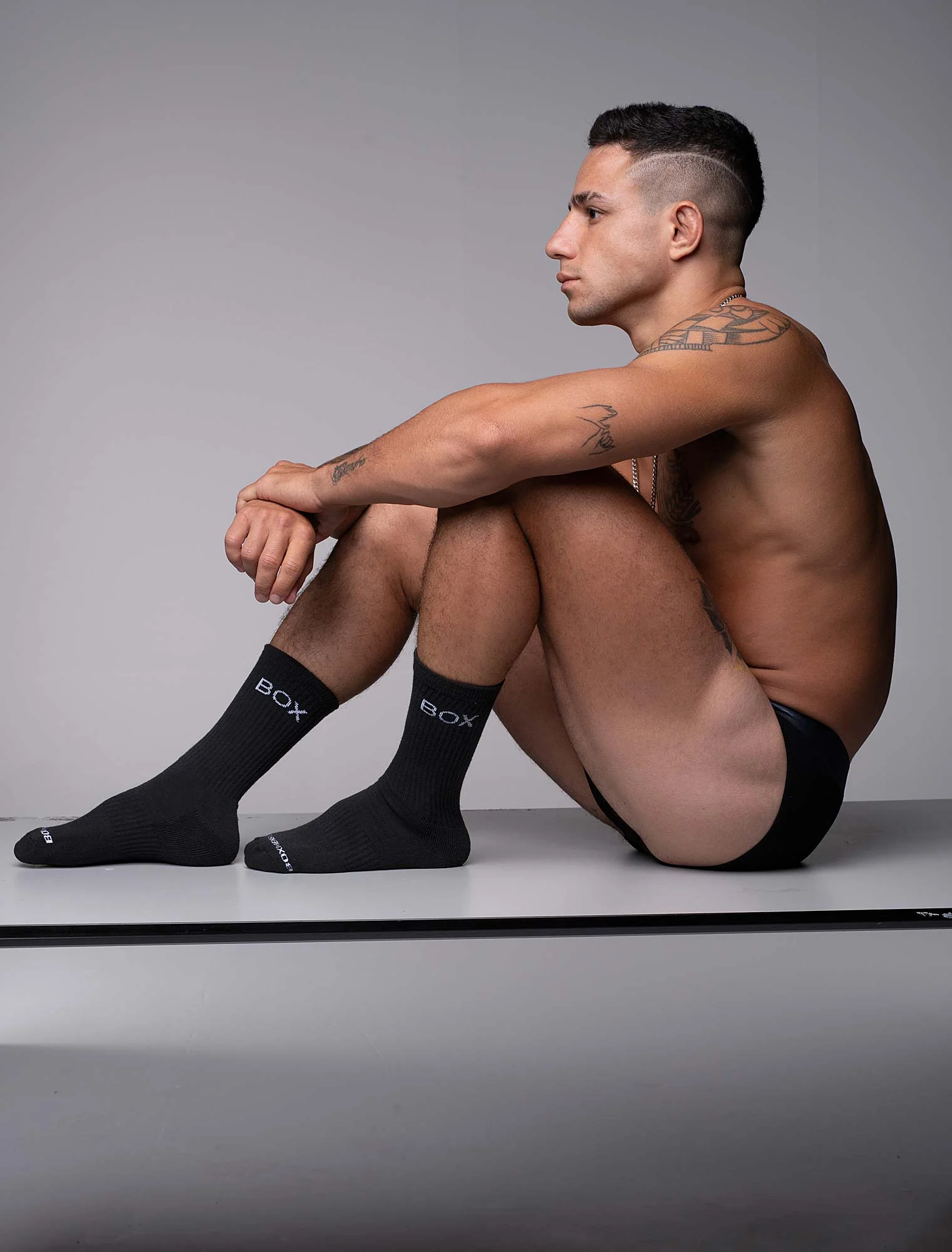 Essentials Rib Crew Socks - Black - Image 2