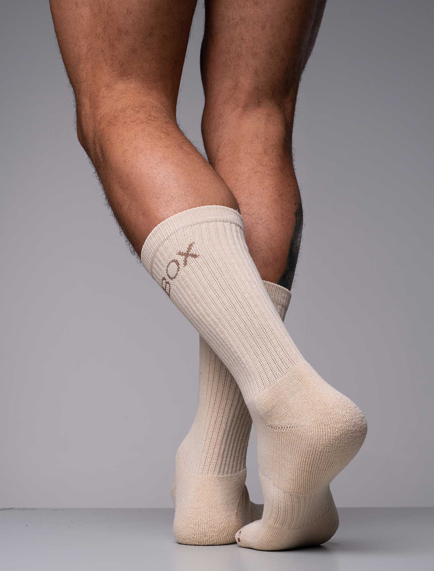 Essentials Rib Crew Socks - Cream - Image 3