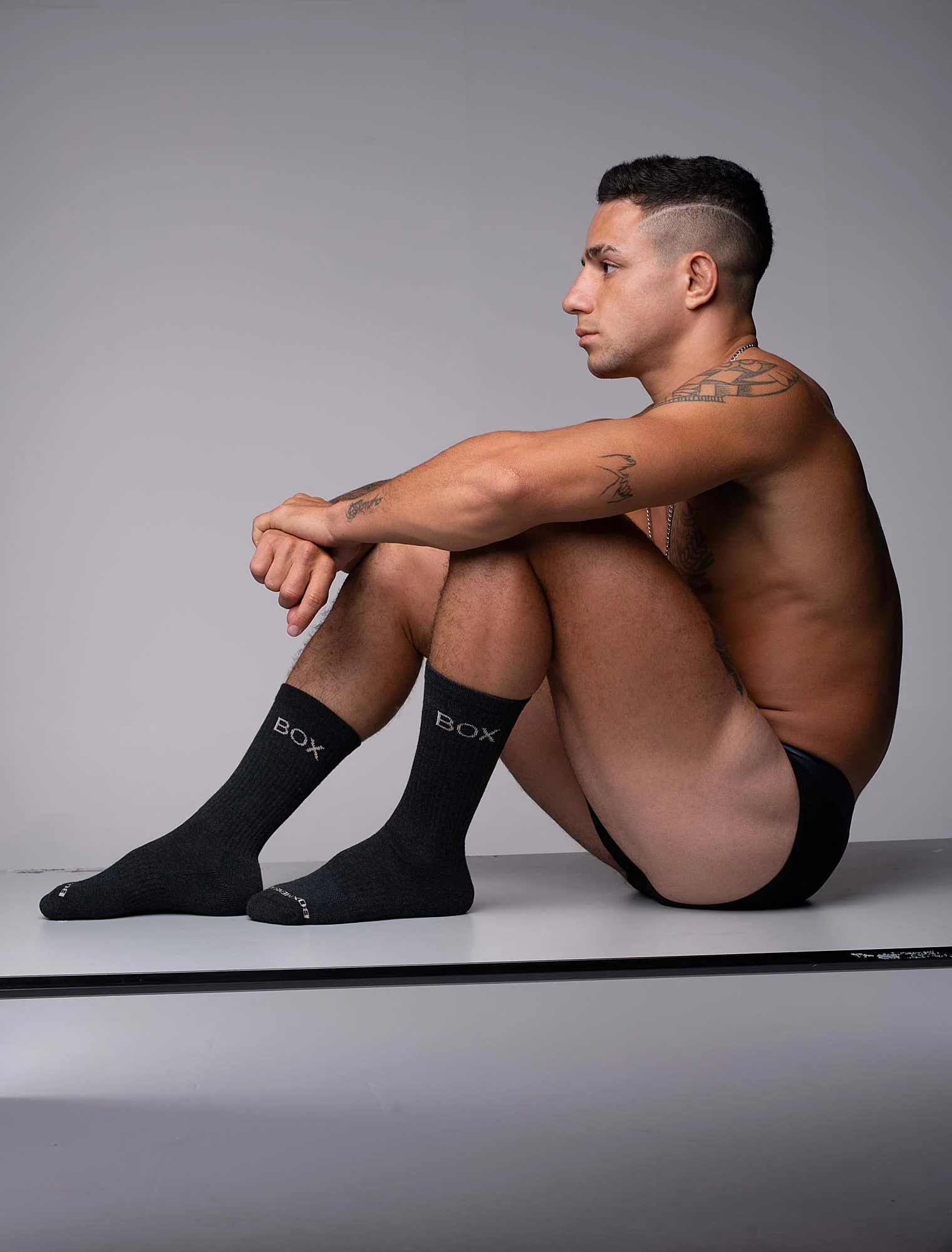 Essentials Rib Crew Socks - Dark Grey - Image 2
