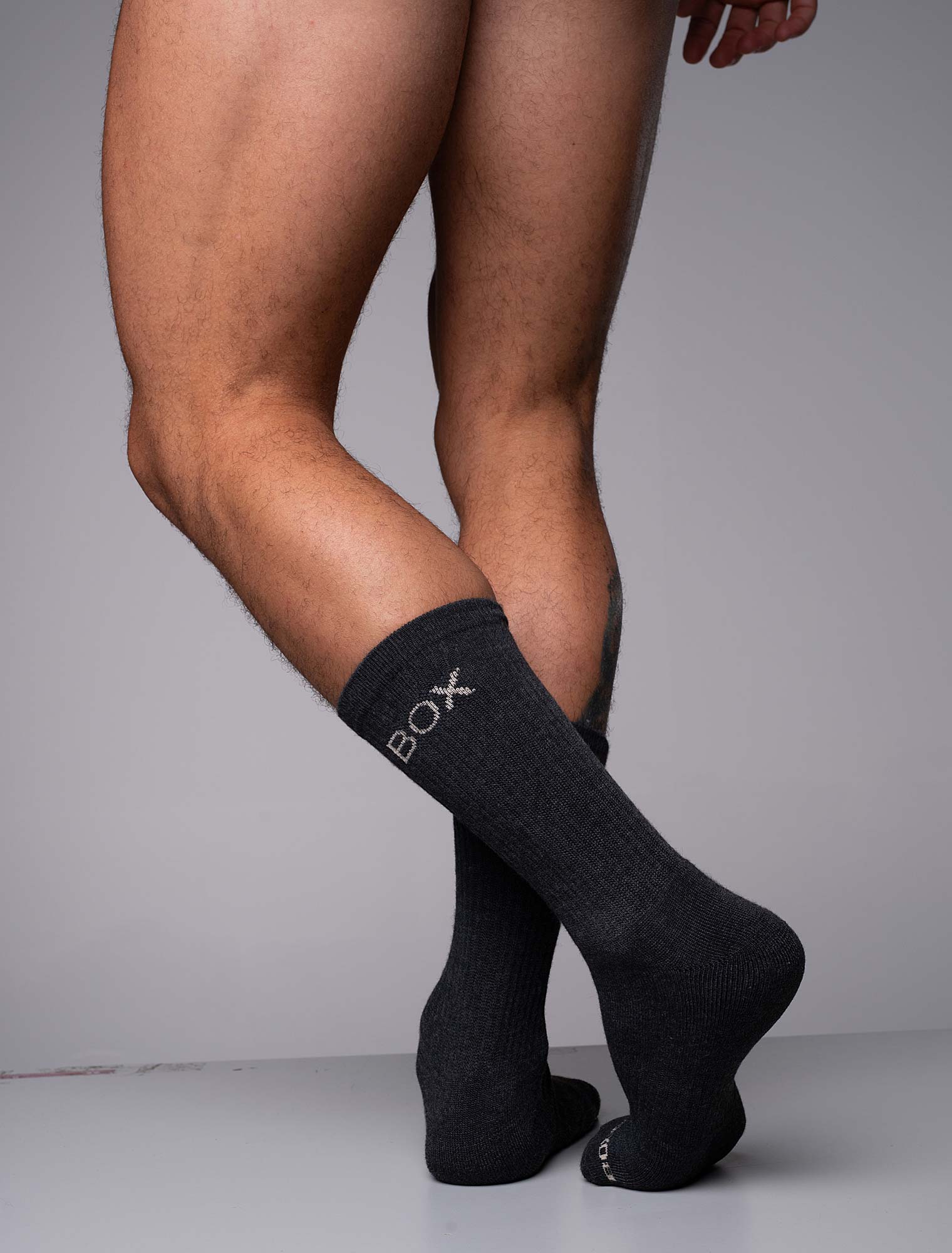 Essentials Rib Crew Socks - Dark Grey - Image 3