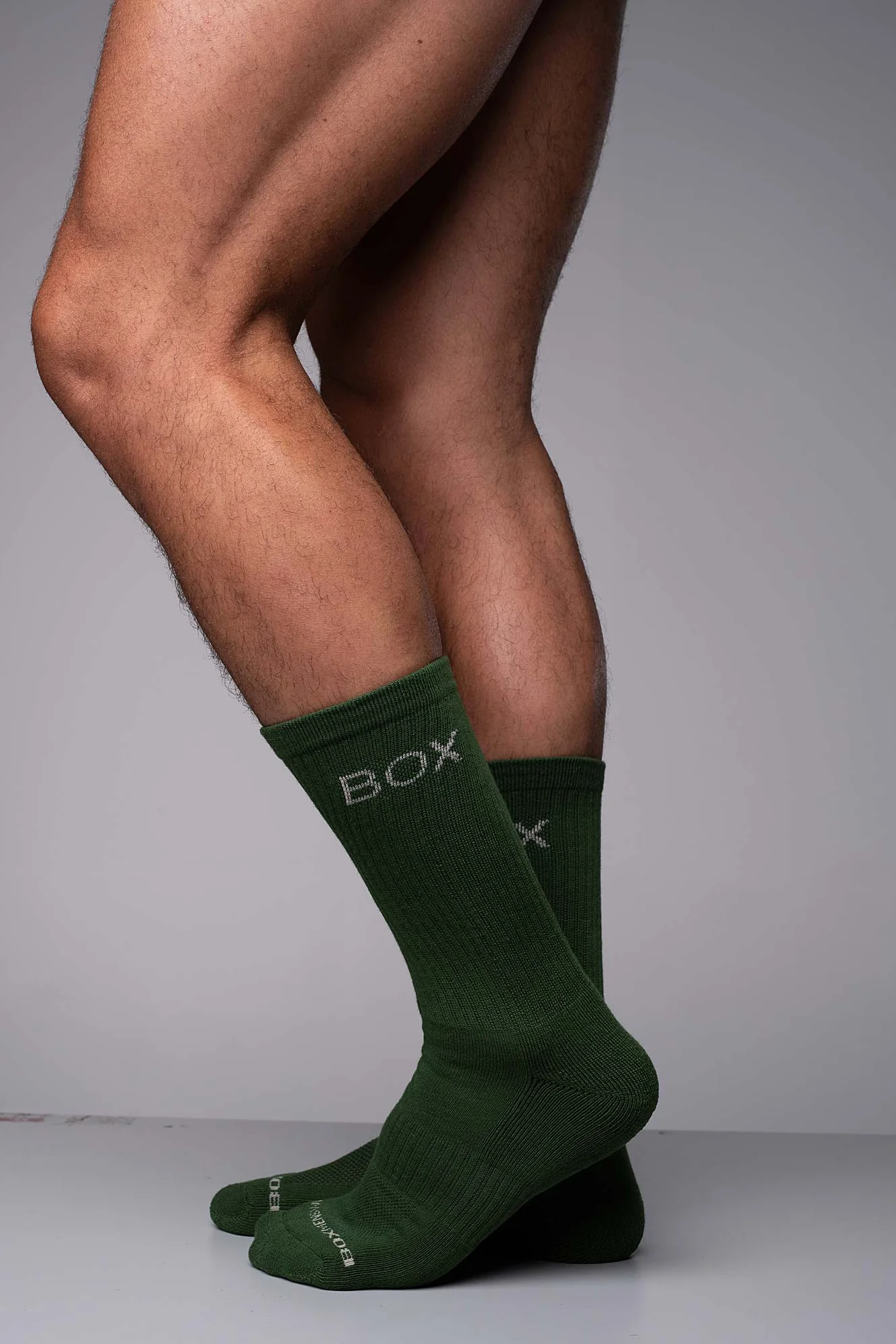 Essentials Rib Crew Socks - Forest Green