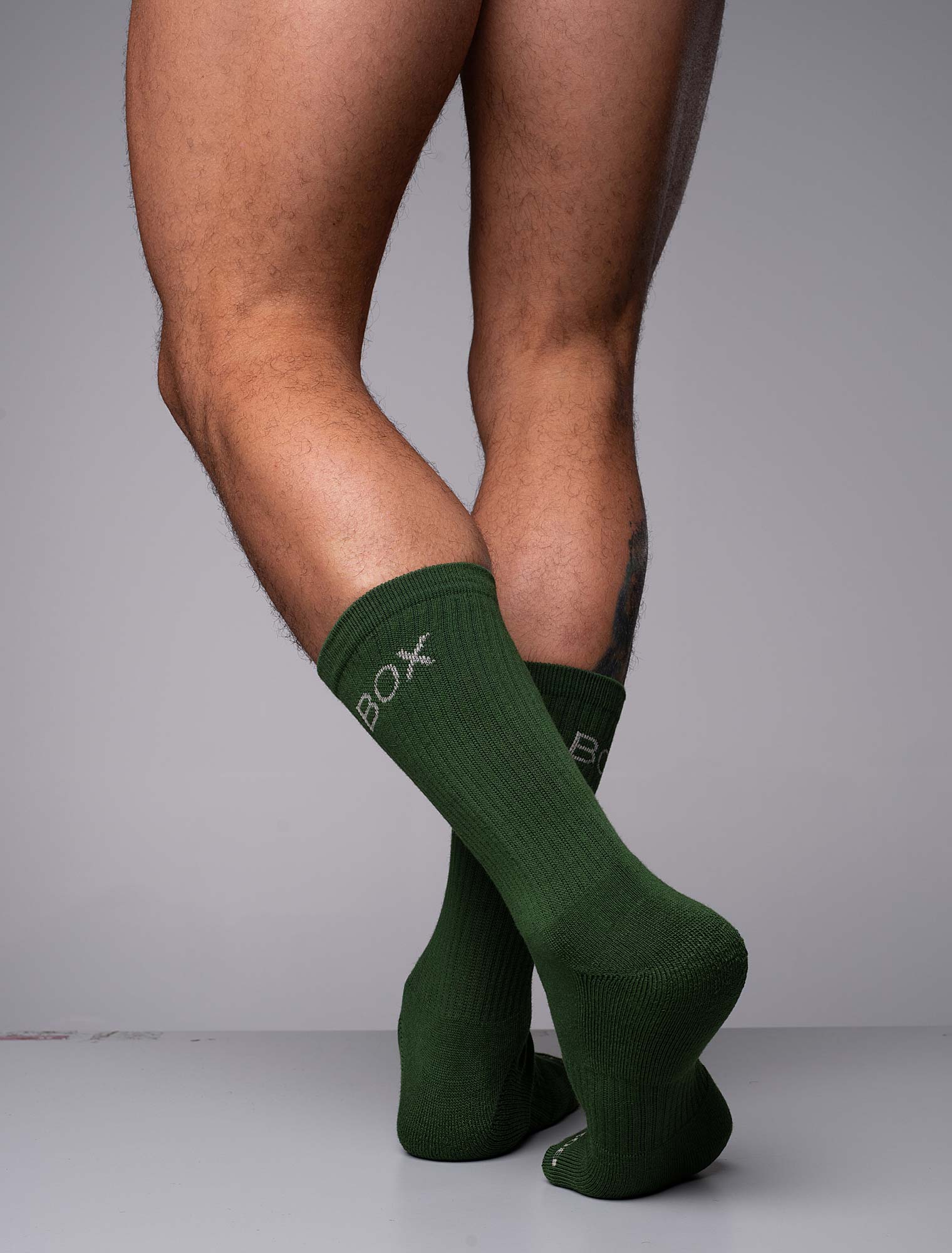 Essentials Rib Crew Socks - Forest Green - Image 3