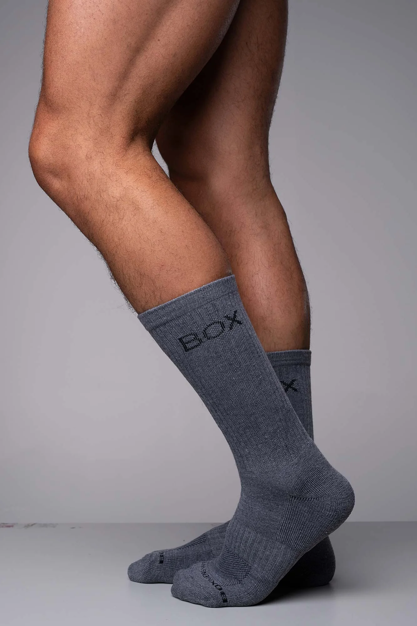 Essentials Rib Crew Socks - Light Grey