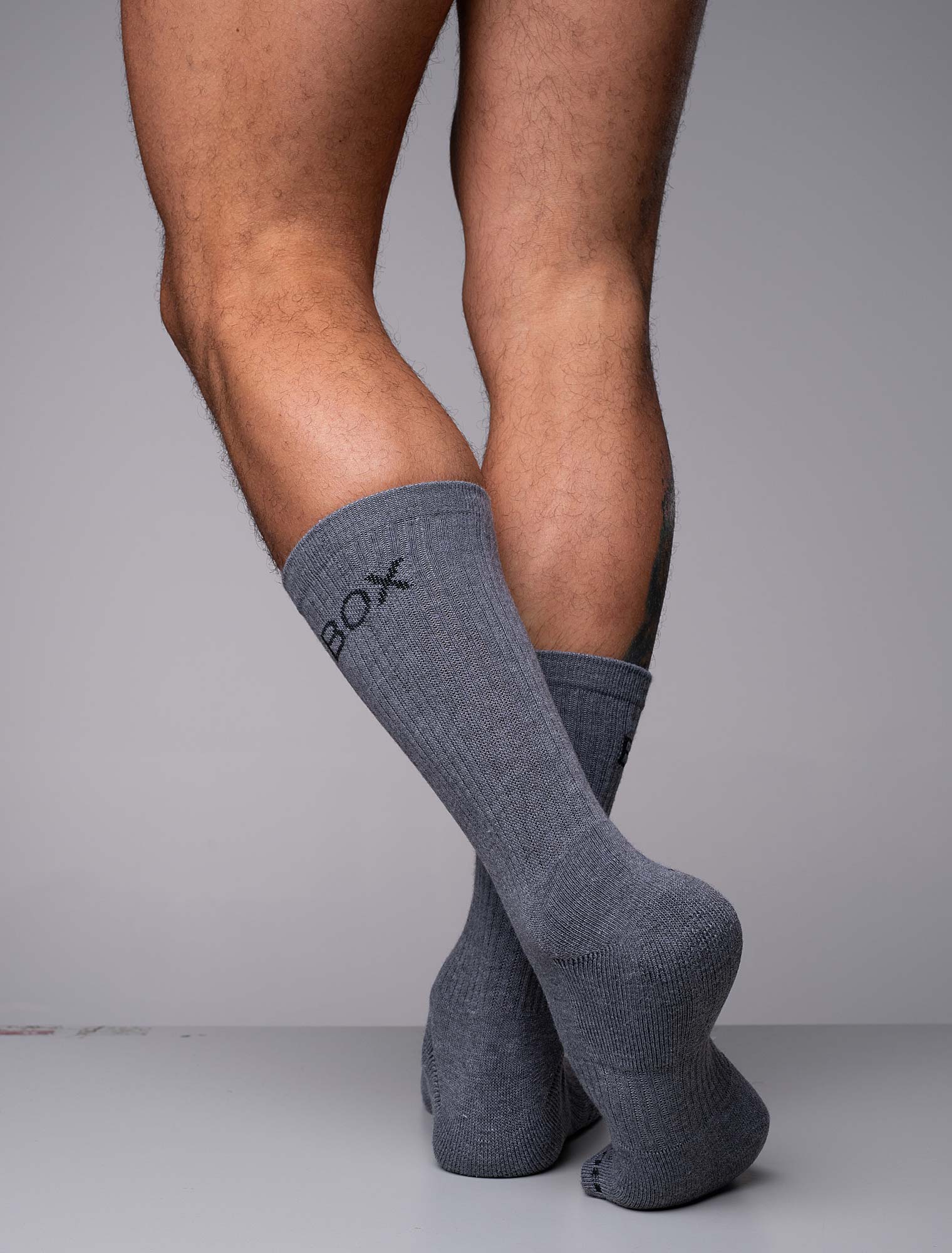 Essentials Rib Crew Socks - Light Grey - Image 3