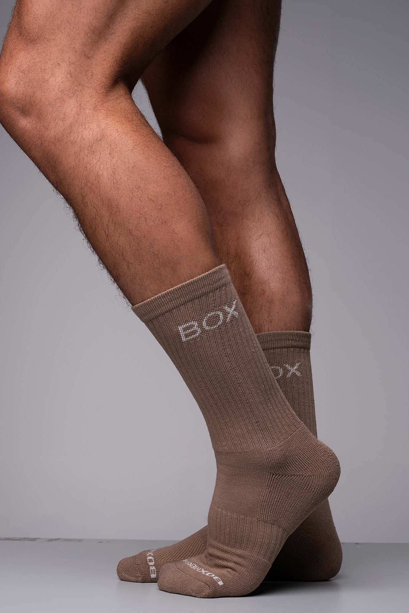 Essentials Rib Crew Socks - Taupe