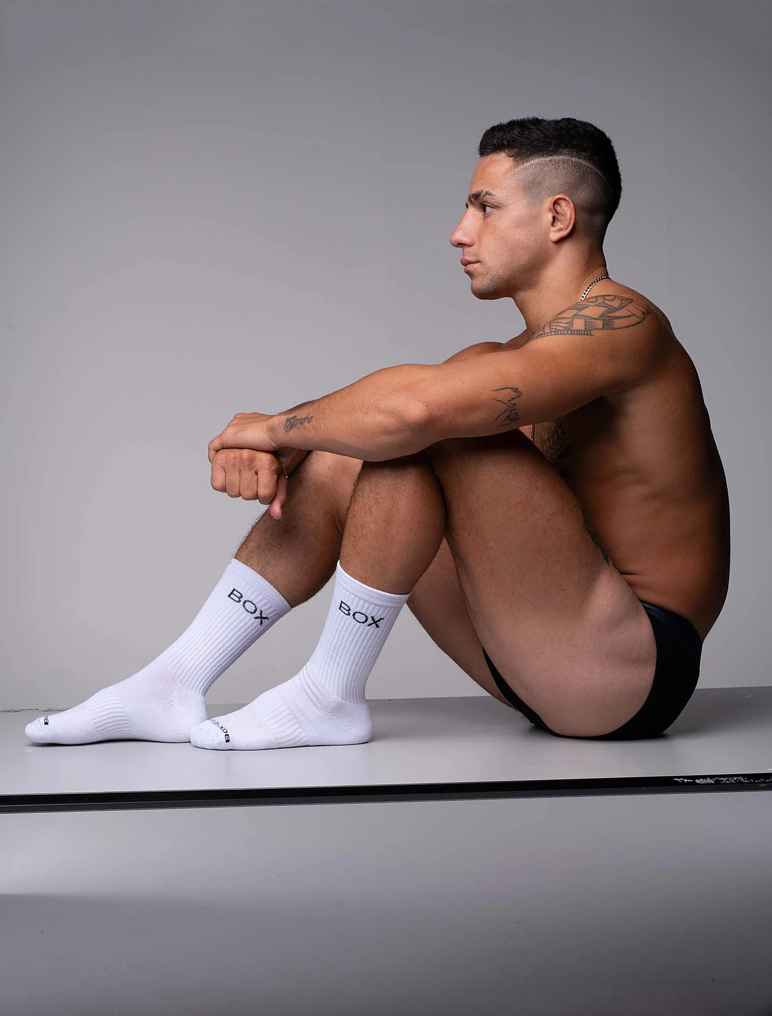 Essentials Rib Crew Socks - White - Image 2