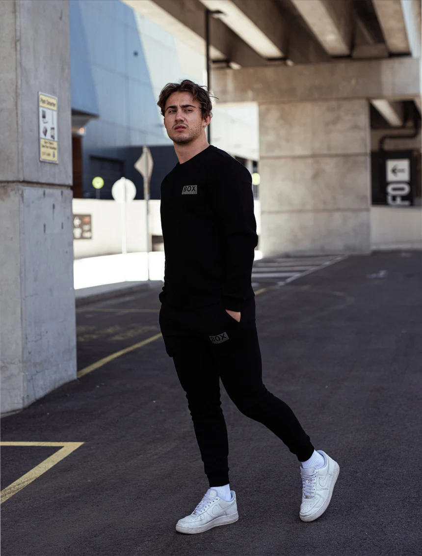 Slim Fit Fleece Jogging Bottoms - Black - Image 3