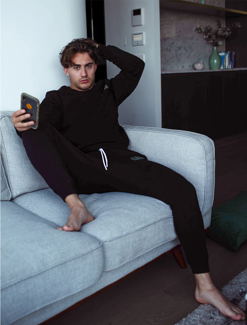 Slim Fit Fleece Jogging Bottoms - Black - Image 4