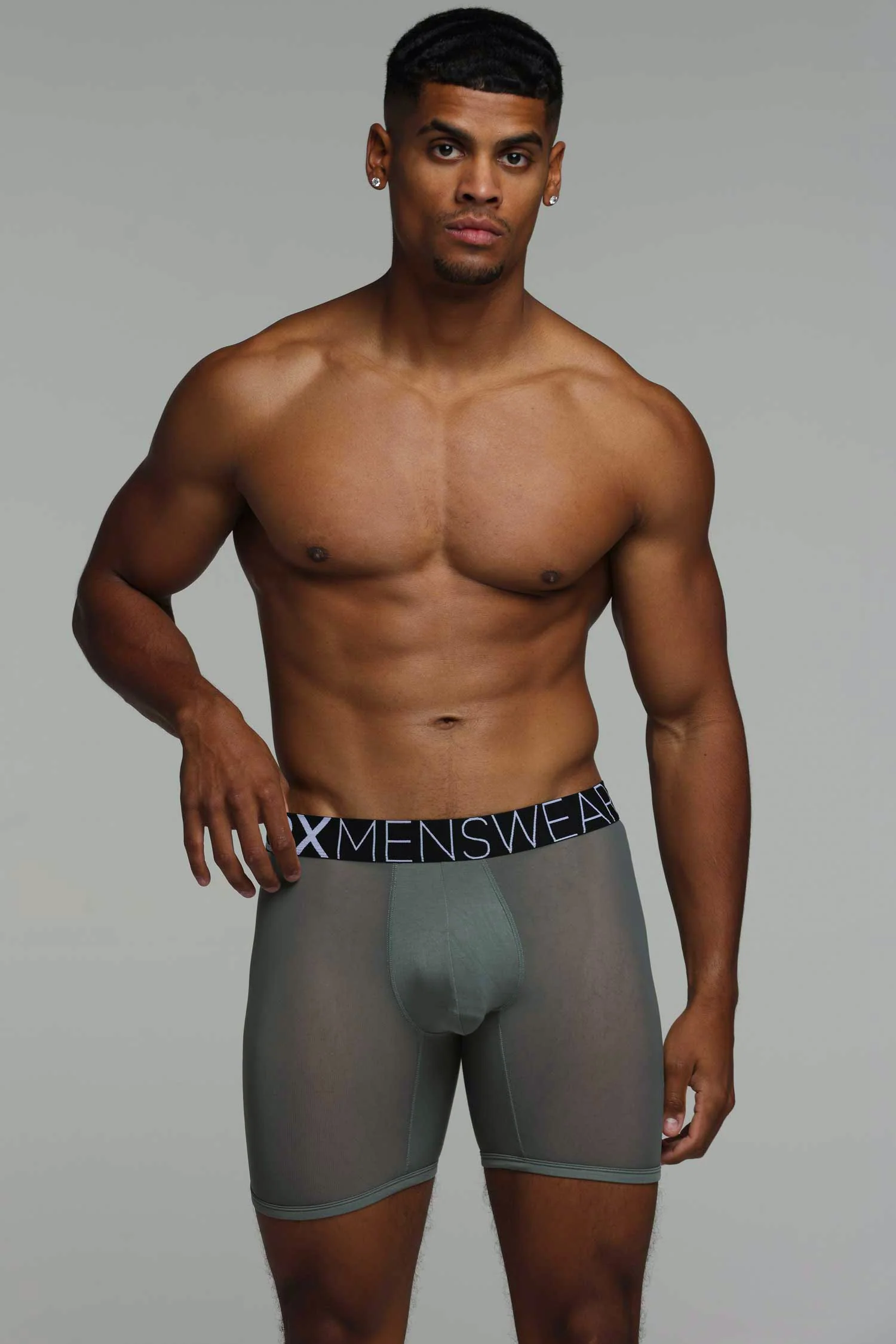 King Fit Mesh Panel - Transparent Crotch: Gun Metal Grey - Image 3