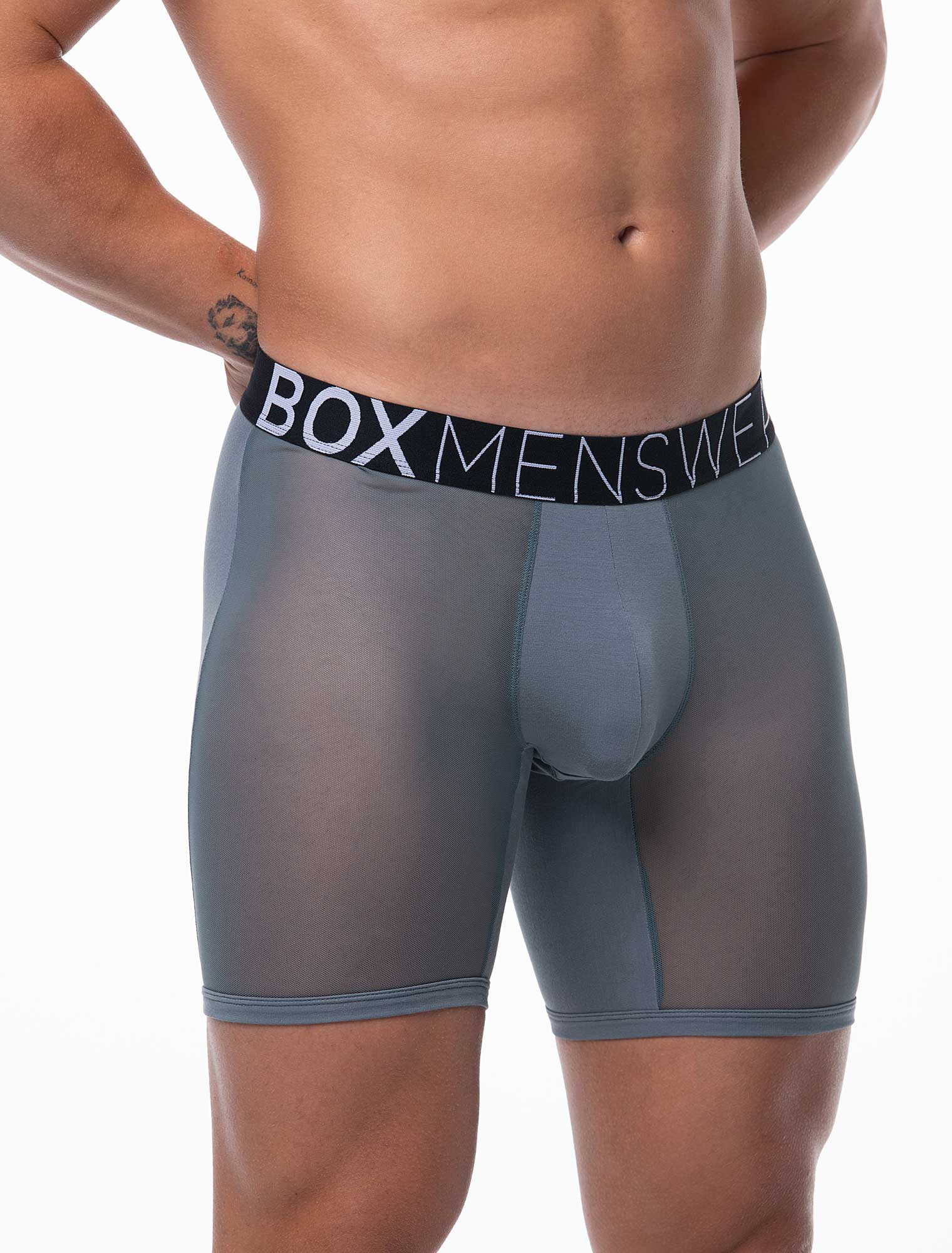King Fit Mesh Panel - Transparent Crotch: Gun Metal Grey - Image 7