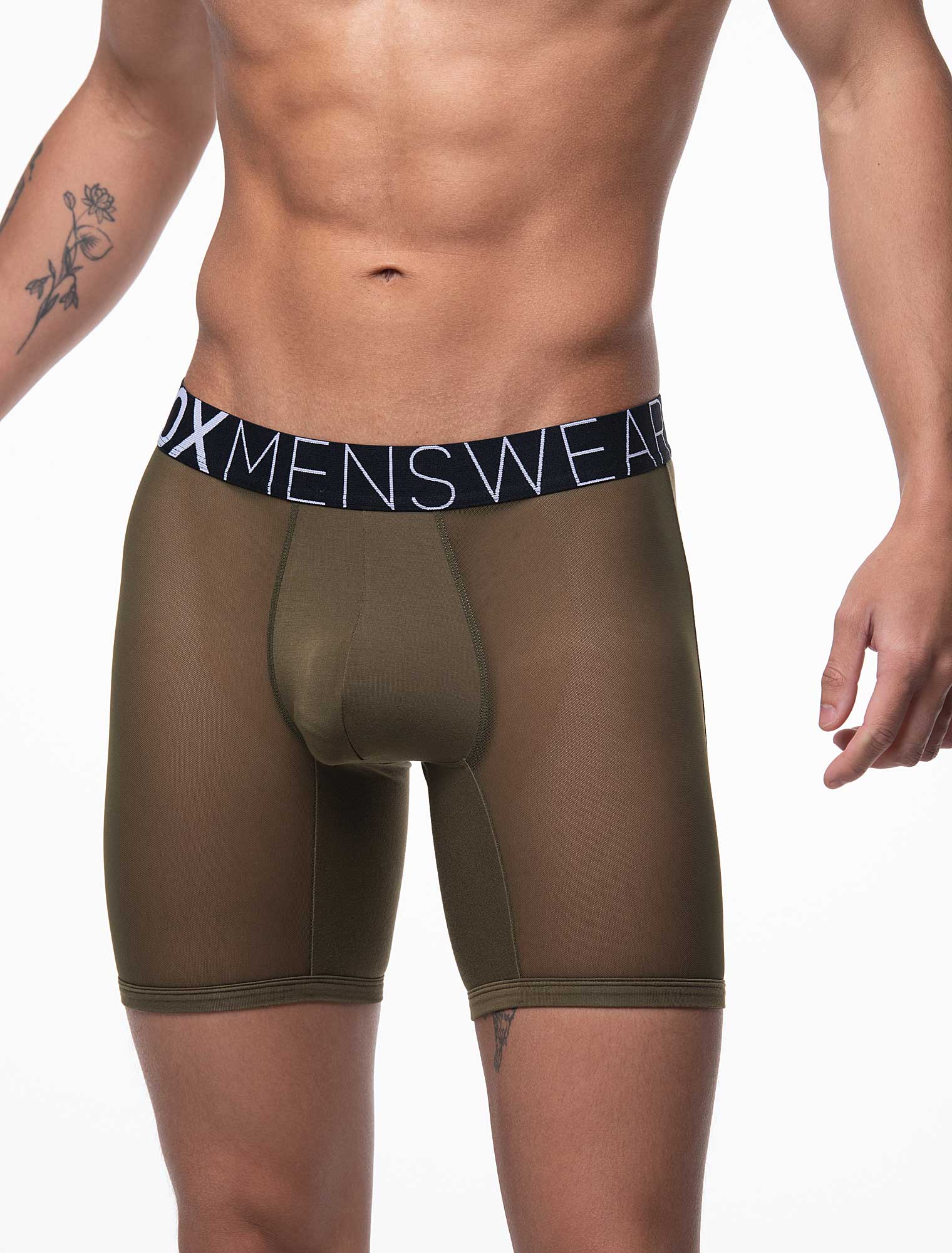 King Fit Mesh Panel - Transparent Crotch: Olive Green - Image 4