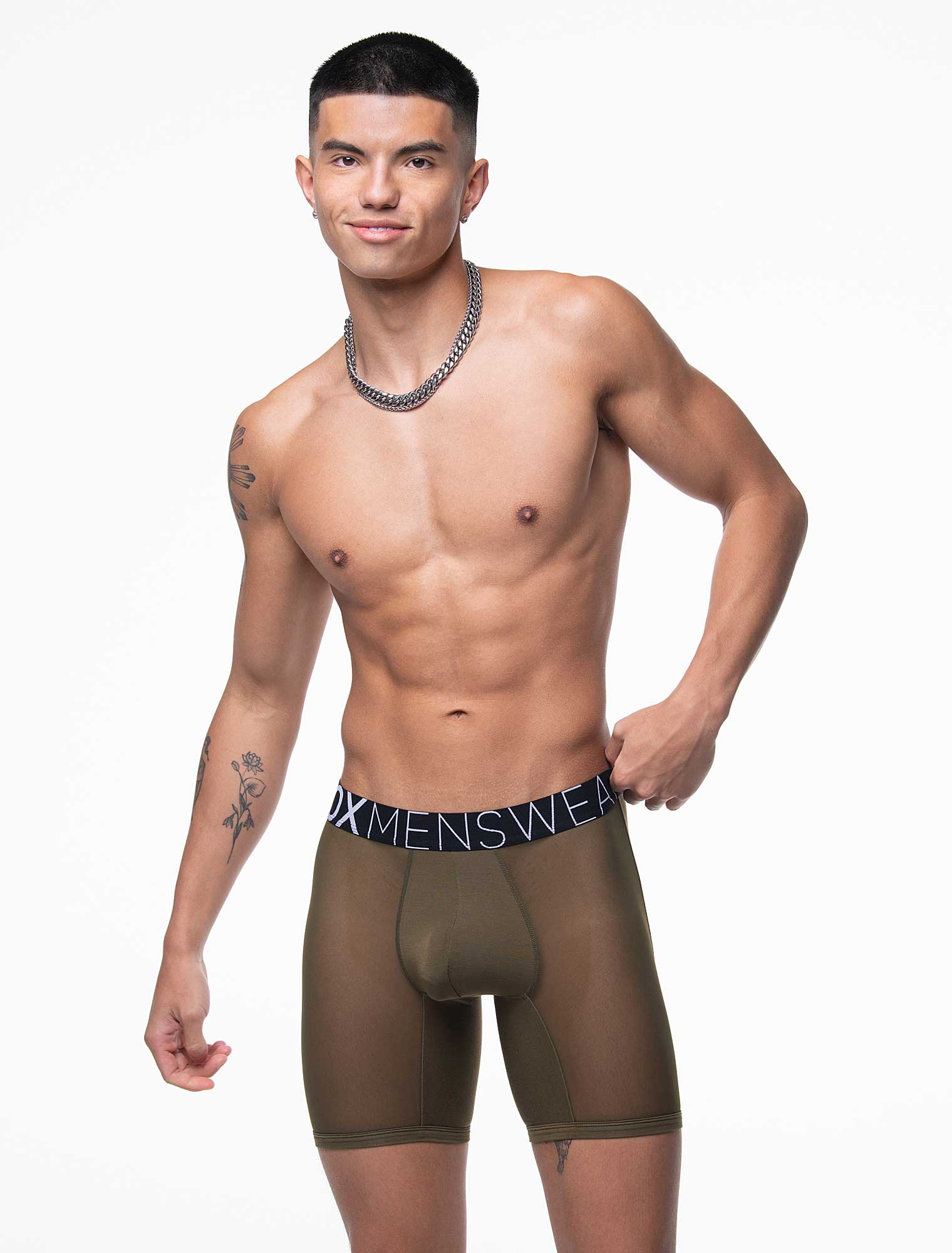 King Fit Mesh Panel - Transparent Crotch: Olive Green - Image 5