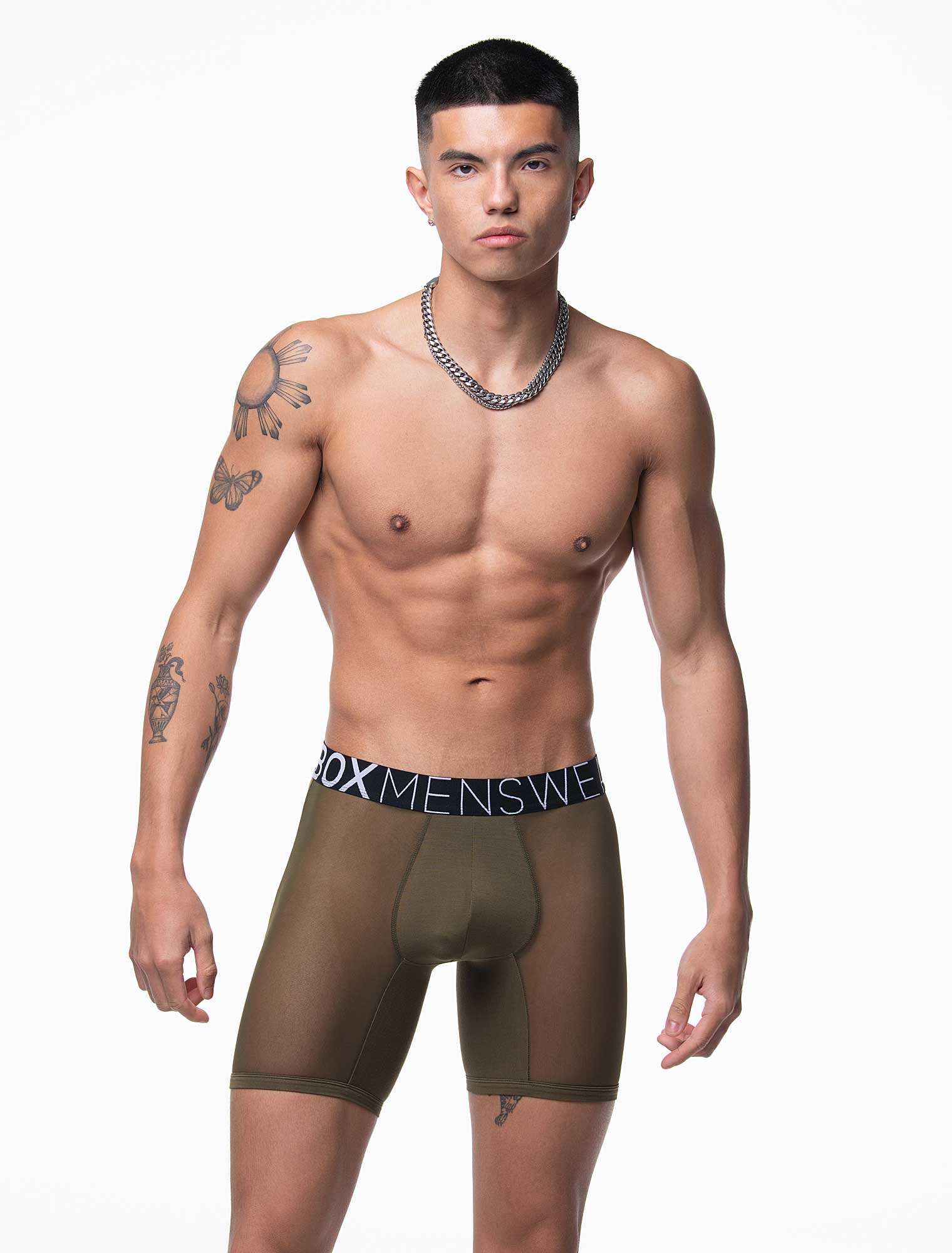 King Fit Mesh Panel - Transparent Crotch: Olive Green - Image 6