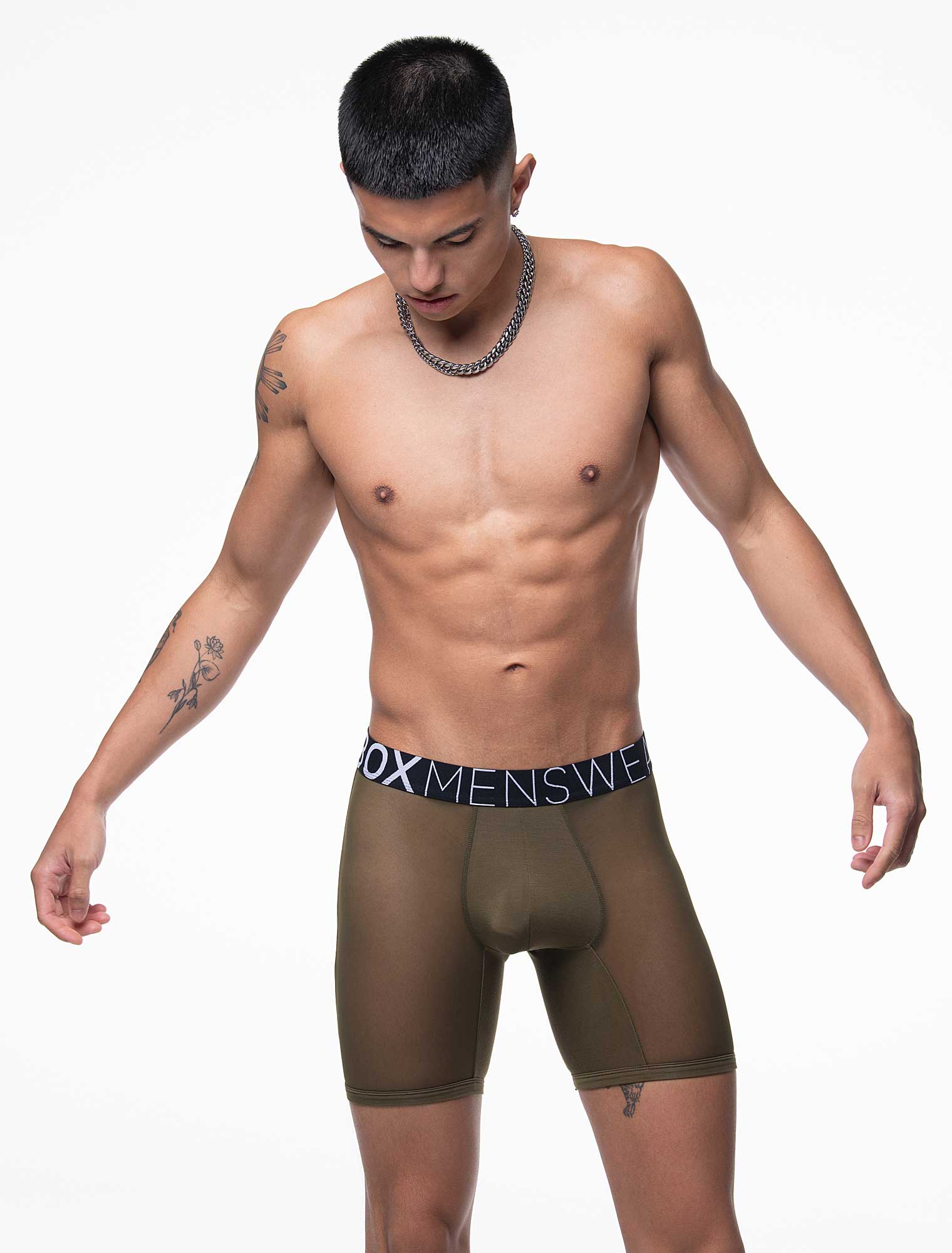 King Fit Mesh Panel - Transparent Crotch: Olive Green - Image 7