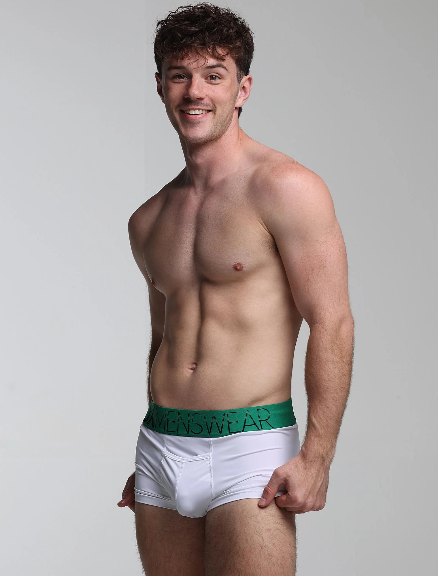 Mens Arched Keyhole Boxers - Enigma Green - Image 6