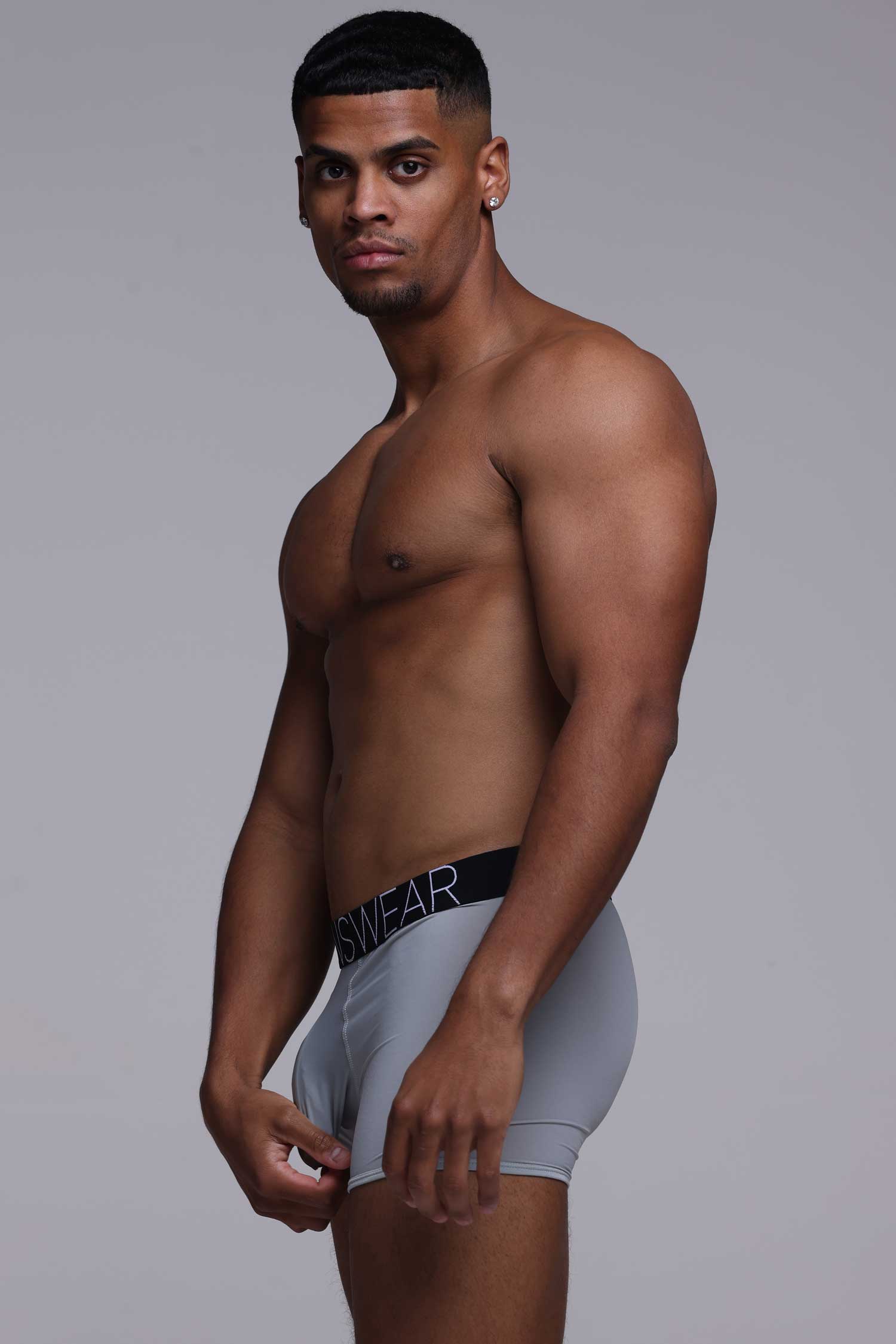 Mens Boxers: Defined Crotch - Grey - Image 3