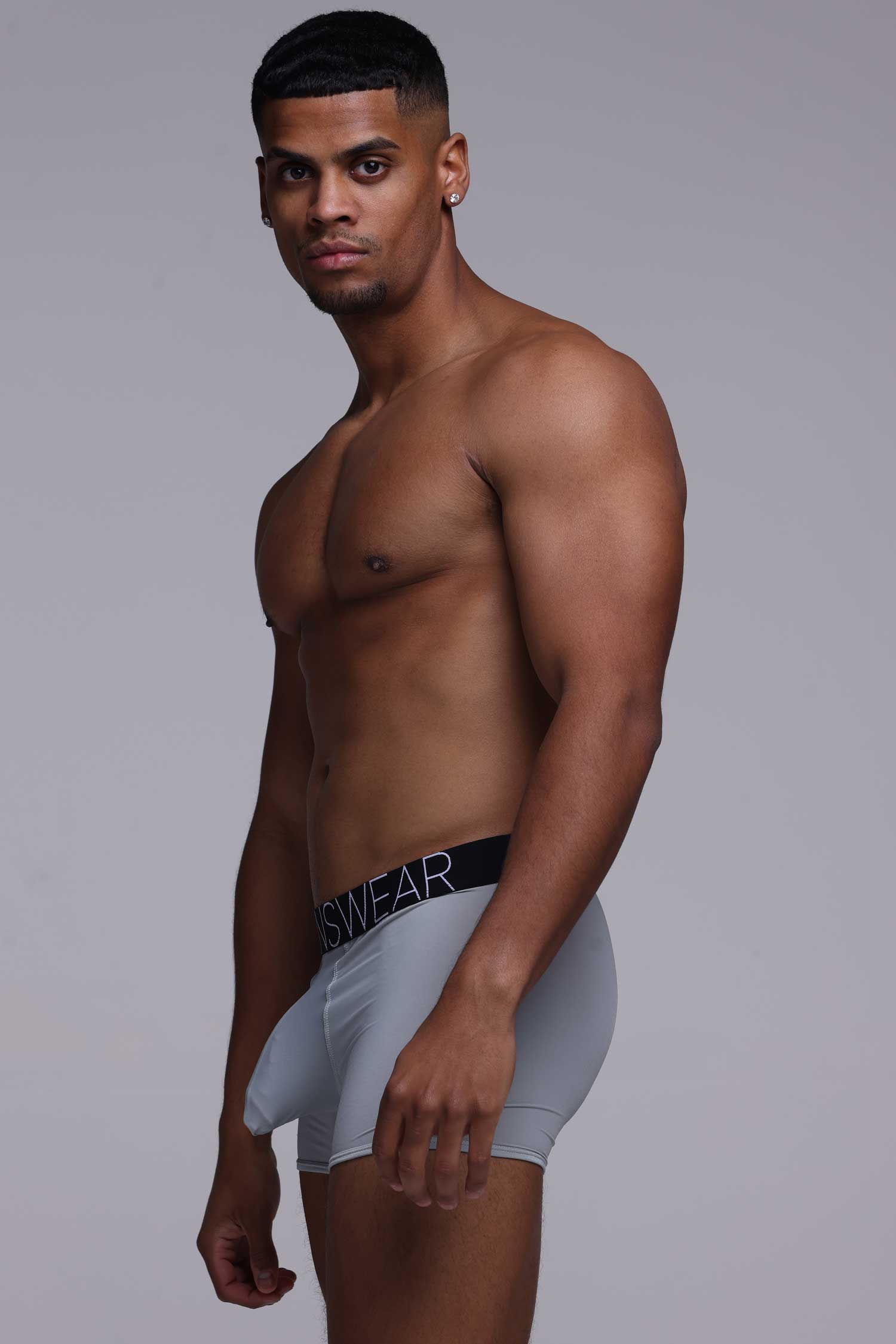 Mens Boxers: Defined Crotch - Grey - Image 4