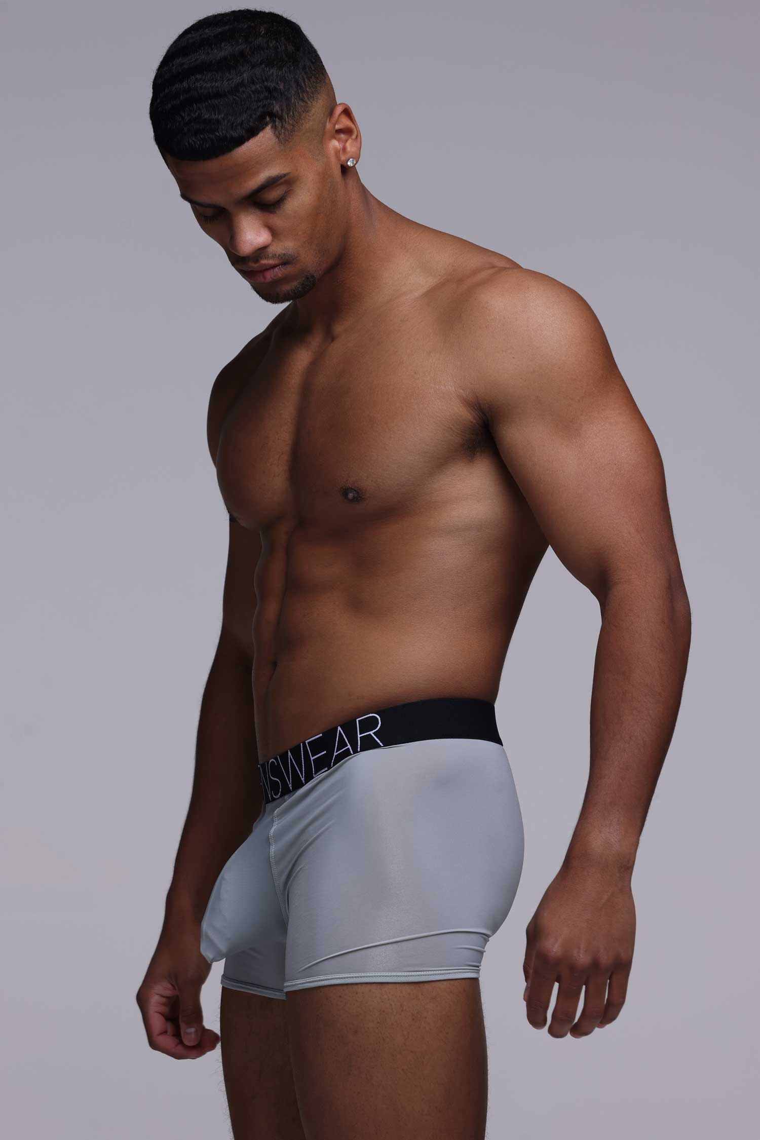 Mens Boxers: Defined Crotch - Grey - Image 5