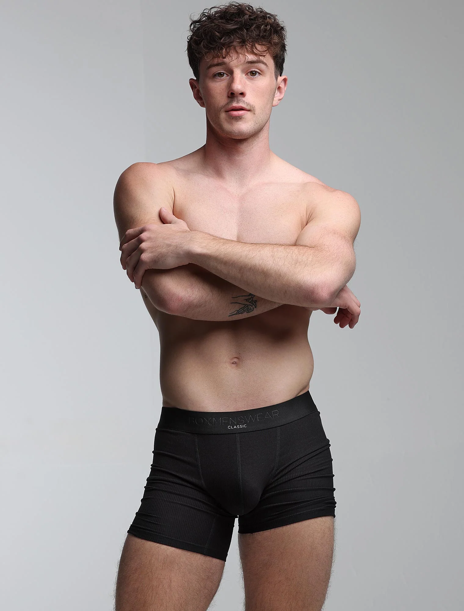Mens Classic Ribbed Boxers - Black - Image 3