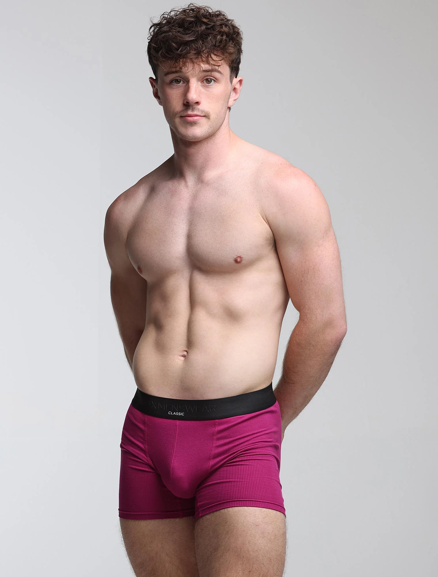 Mens Classic Ribbed Boxers - Cherry - Image 6