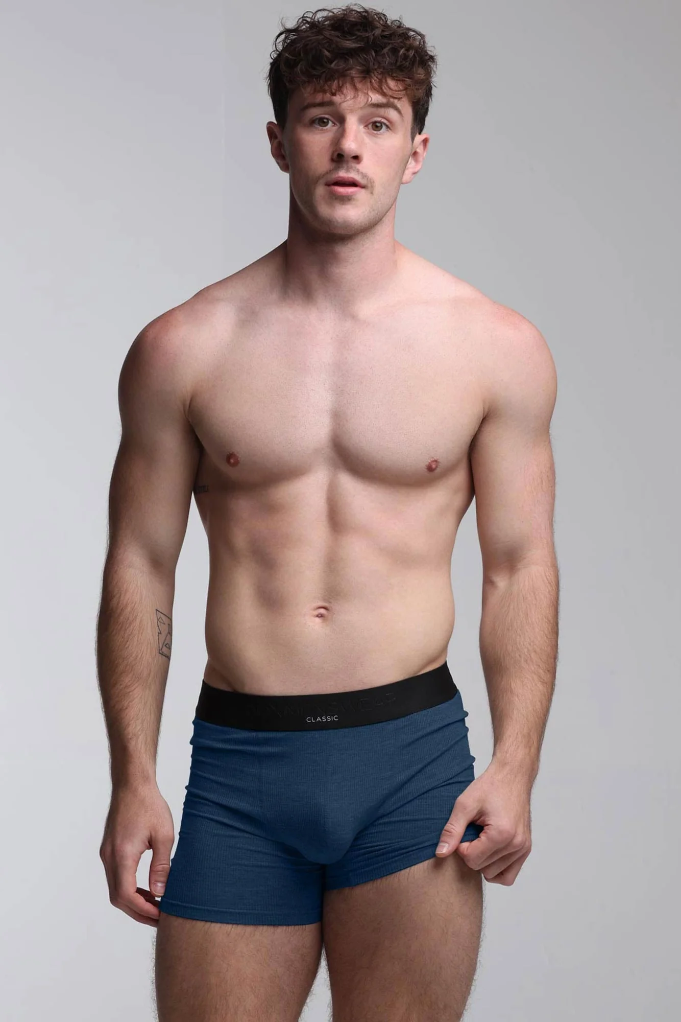Mens Classic Ribbed Boxers - Navy