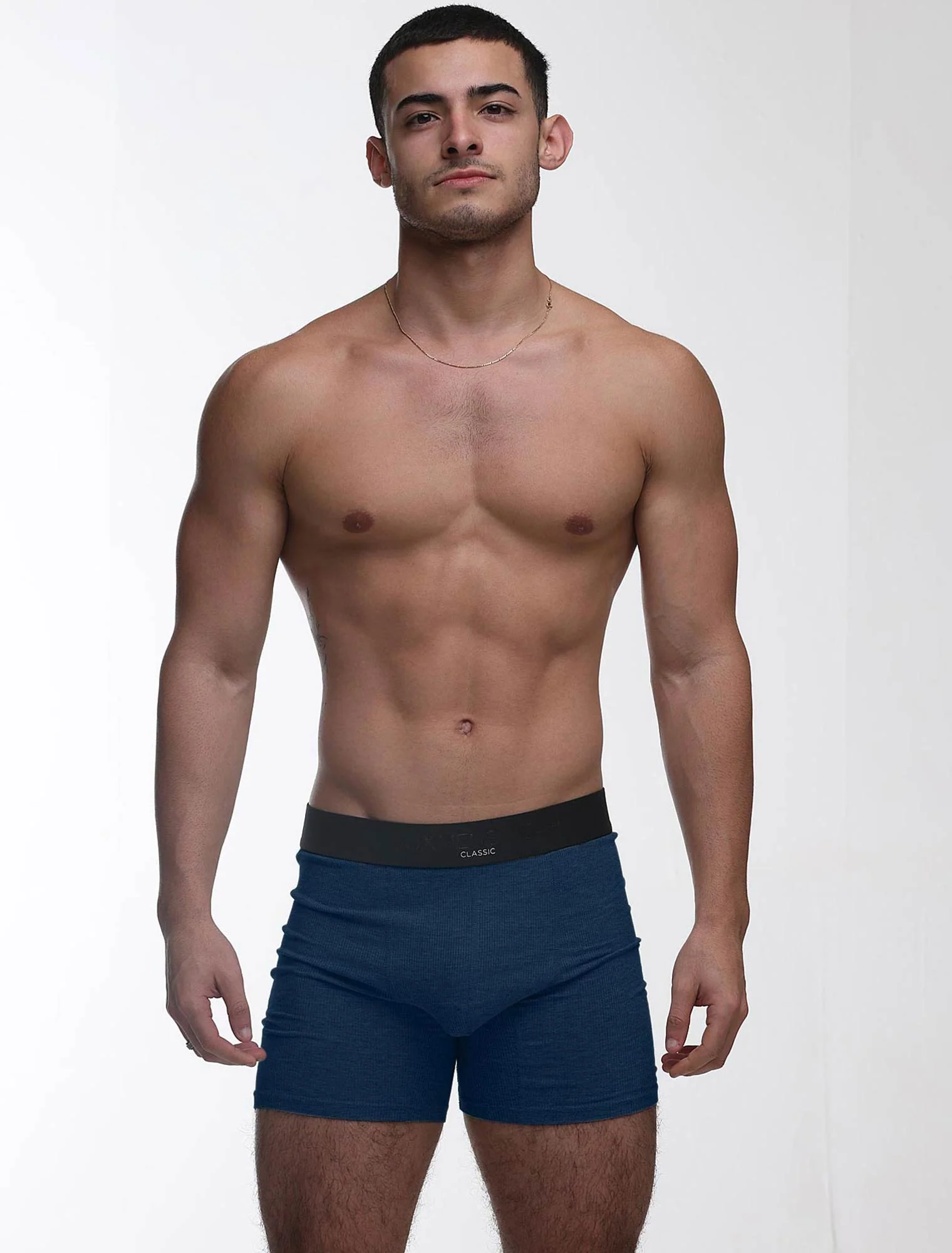 Mens Classic Ribbed Boxers - Navy - Image 4