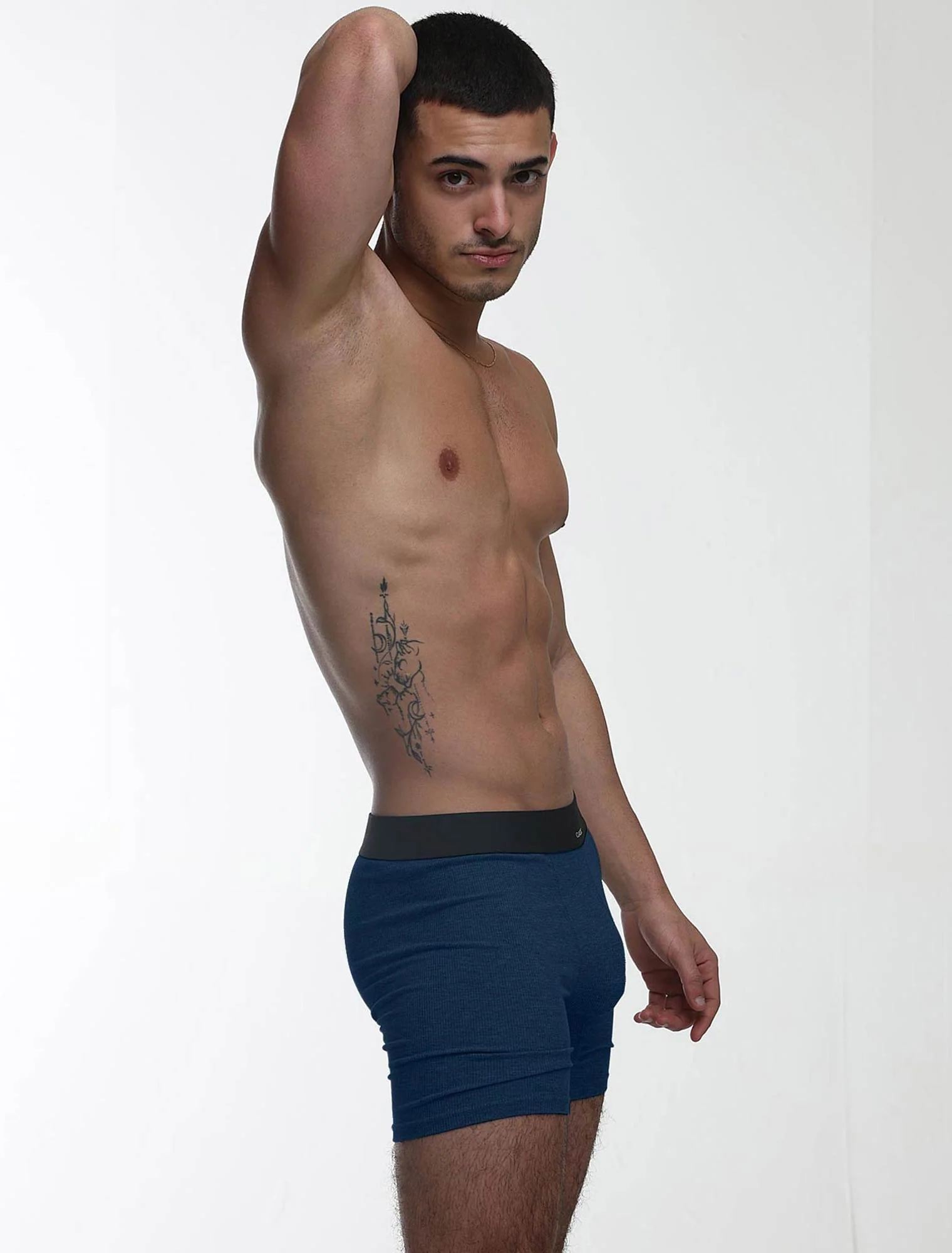 Mens Classic Ribbed Boxers - Navy - Image 6