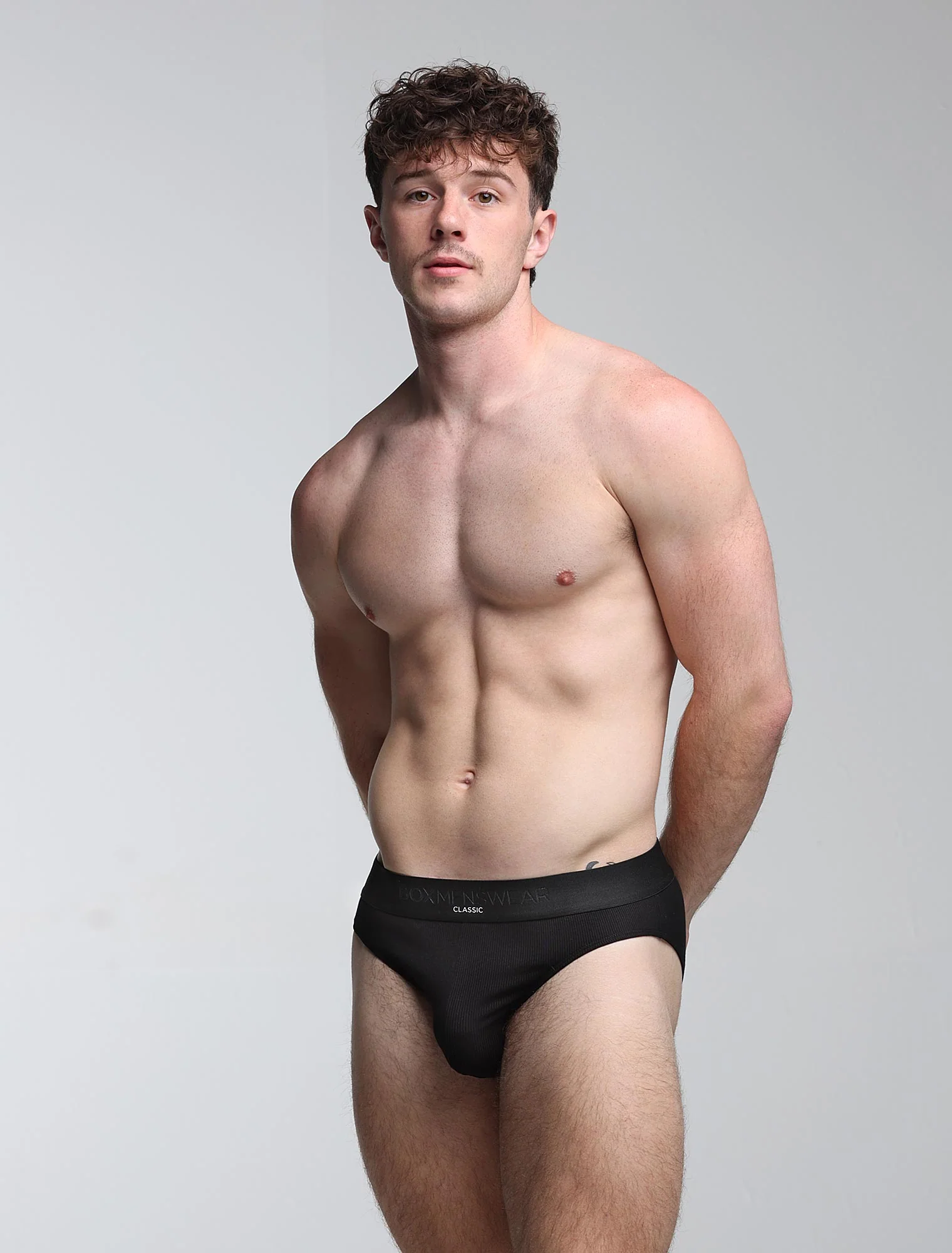 Mens Classic Ribbed Briefs - Black - Image 4
