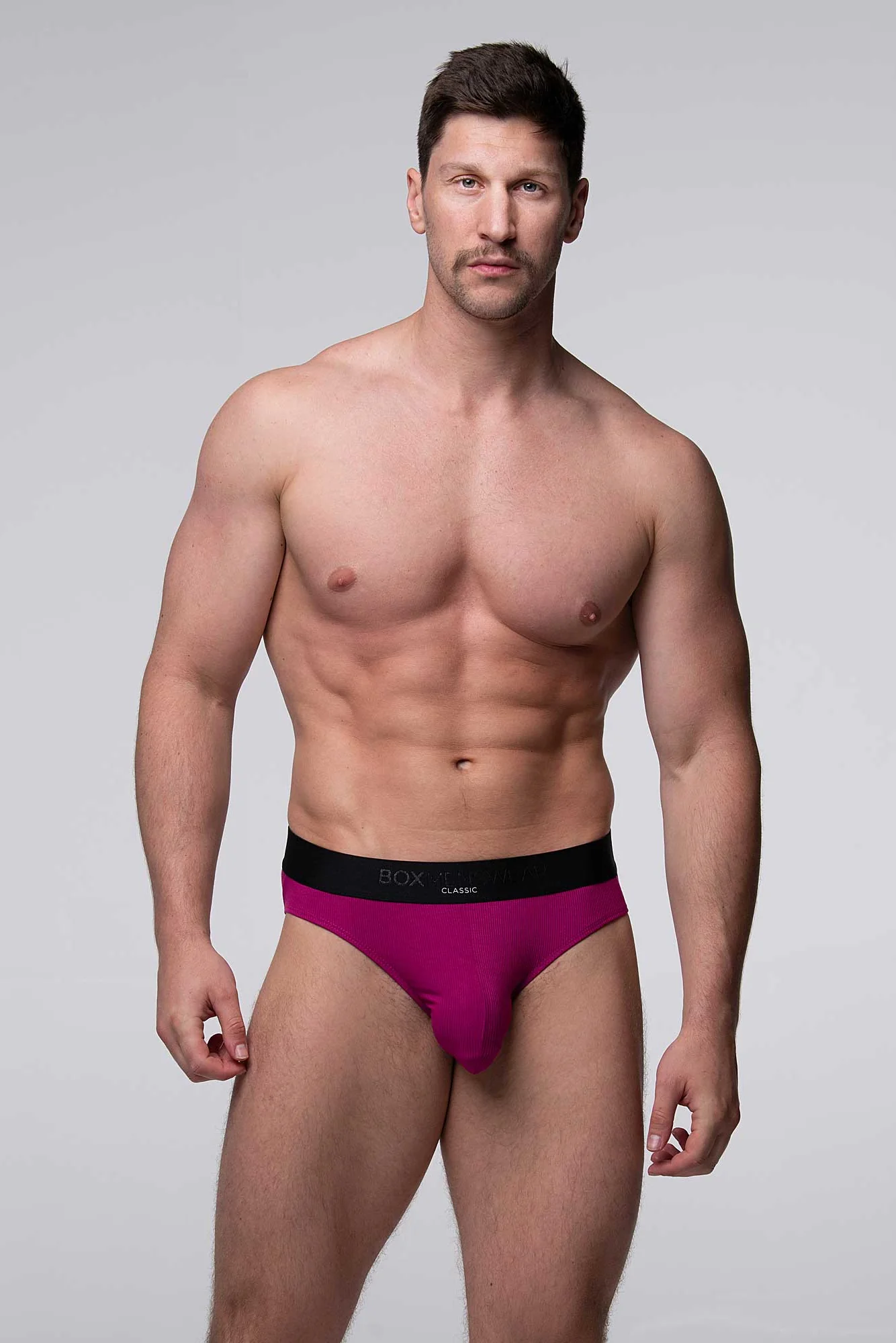 Mens Classic Ribbed Briefs - Cherry - Image 2