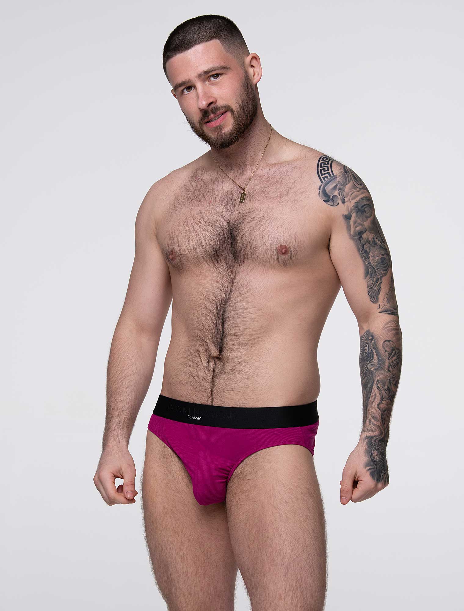 Mens Classic Ribbed Briefs - Cherry - Image 7