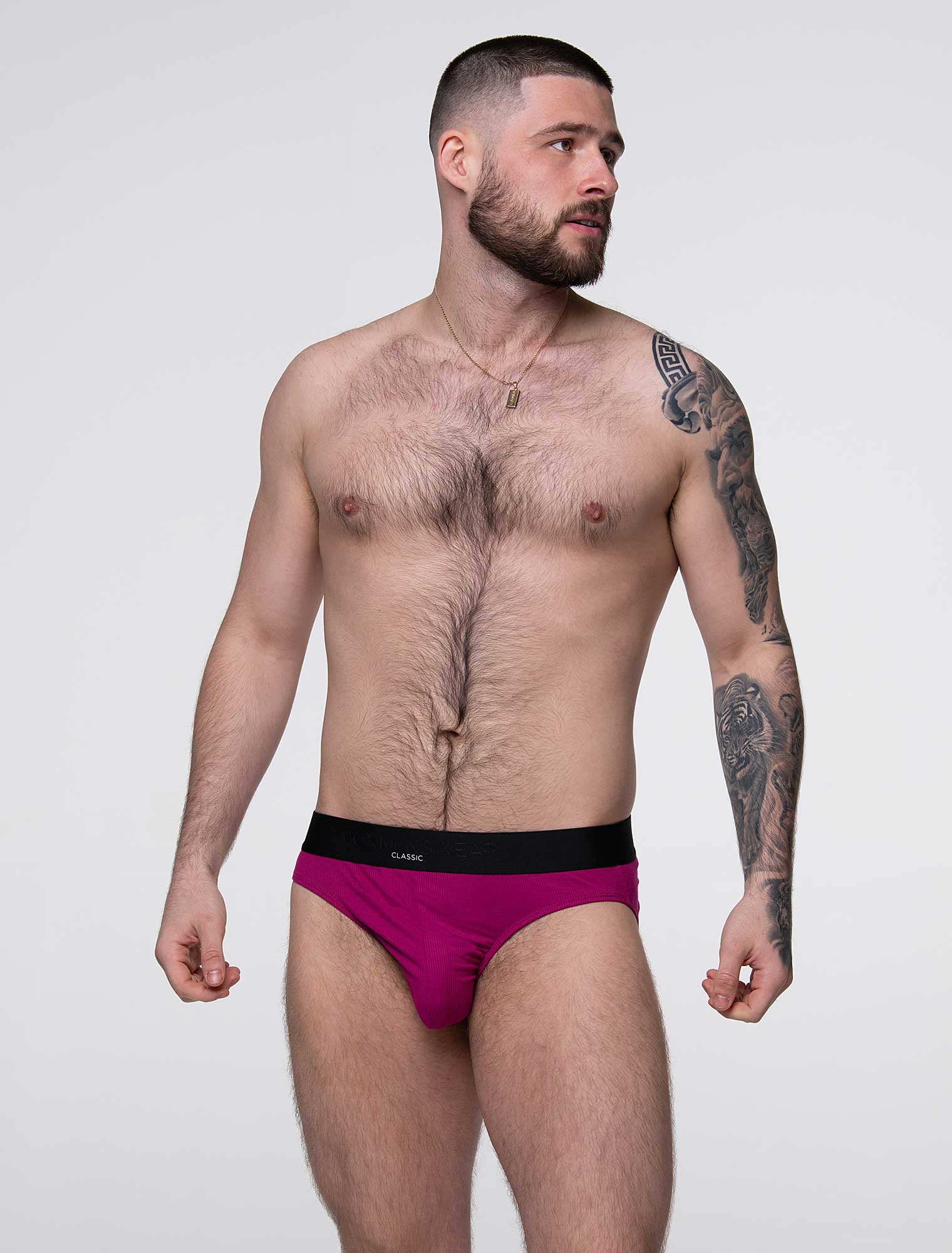 Mens Classic Ribbed Briefs - Cherry - Image 8