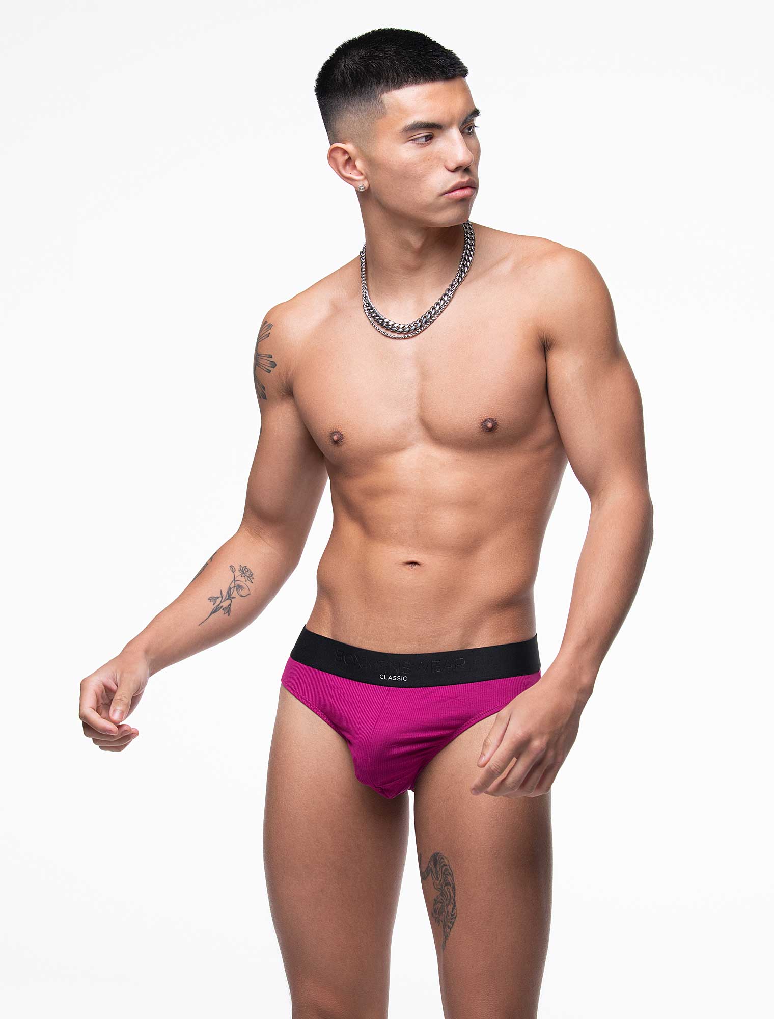 Mens Classic Ribbed Briefs - Cherry - Image 9
