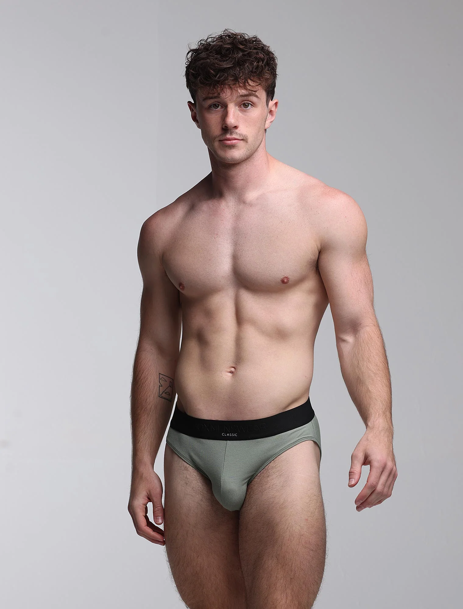 Mens Classic Ribbed Briefs - Green - Image 6
