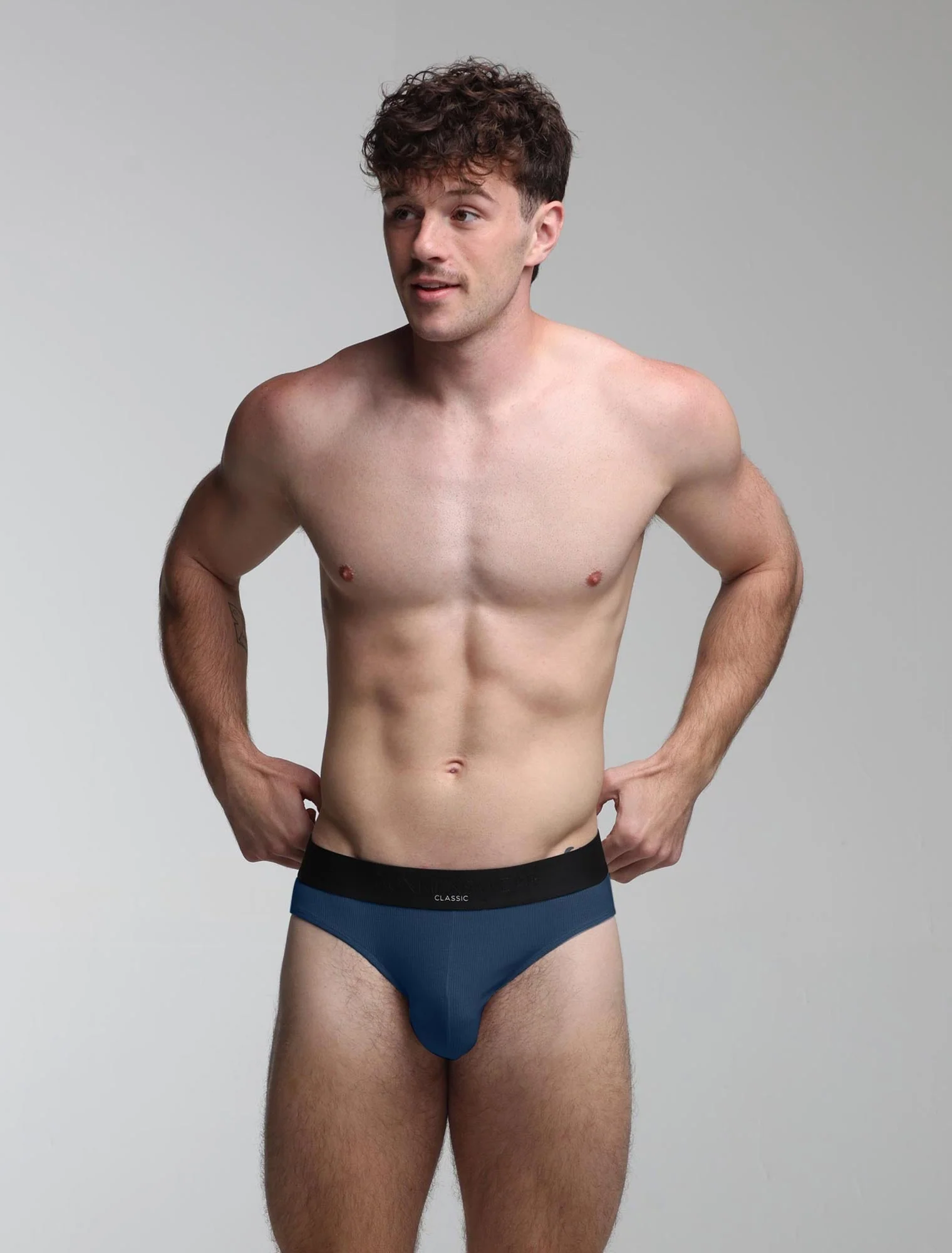 Mens Classic Ribbed Briefs - Navy - Image 4