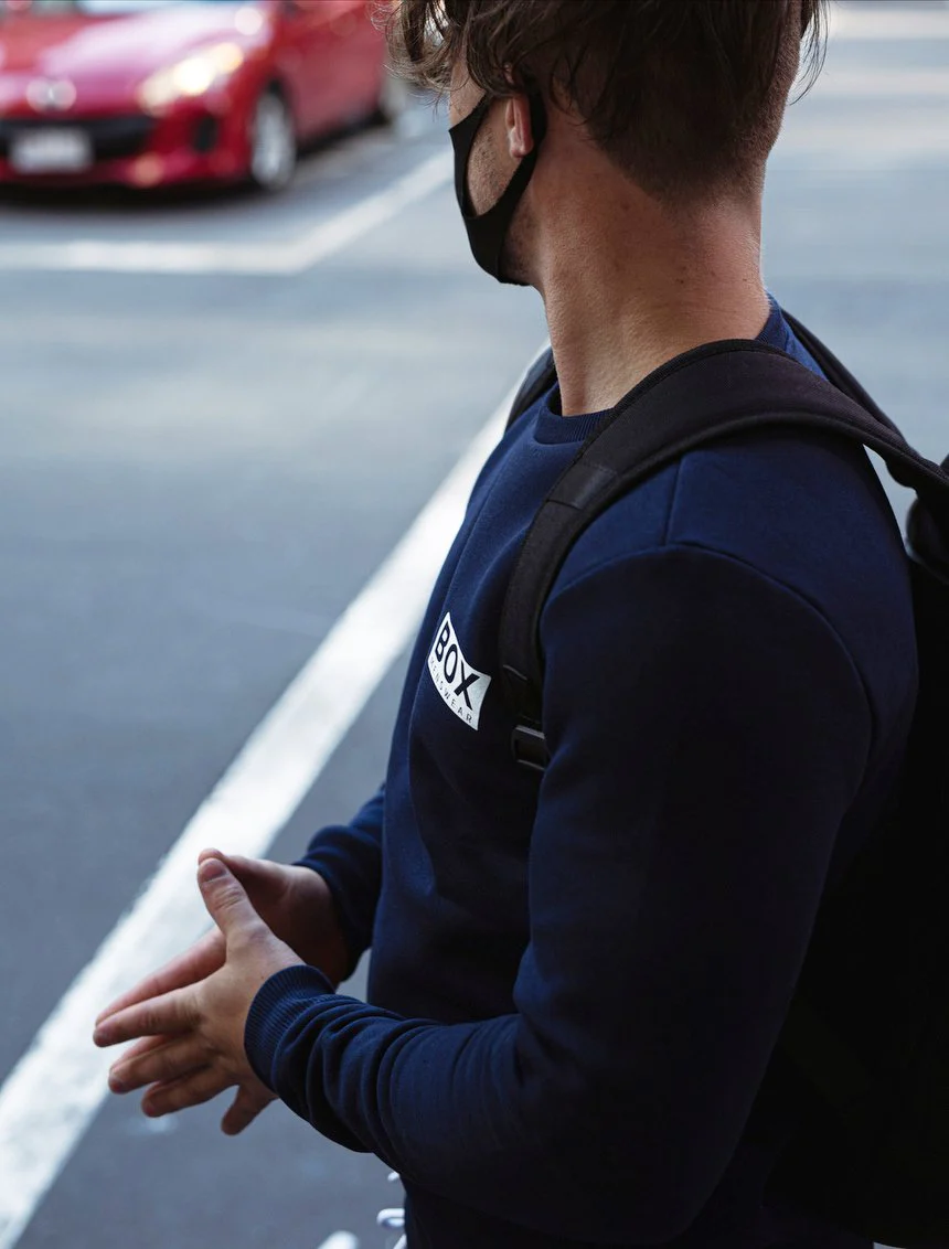 Slim Fit Crew Neck Jumper - Navy - Image 3