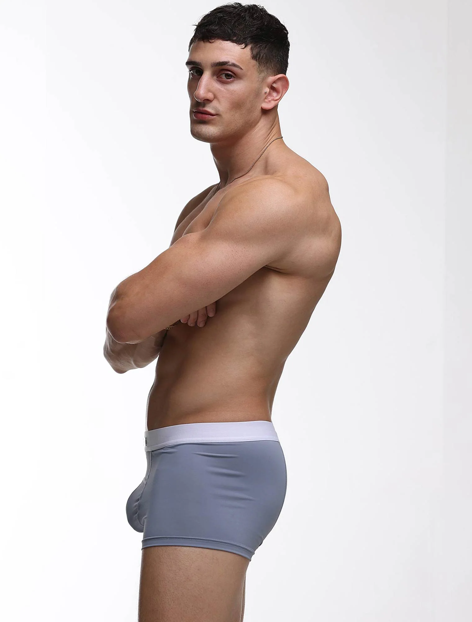 Mens Curved Mesh Boxers - Blue - Image 4