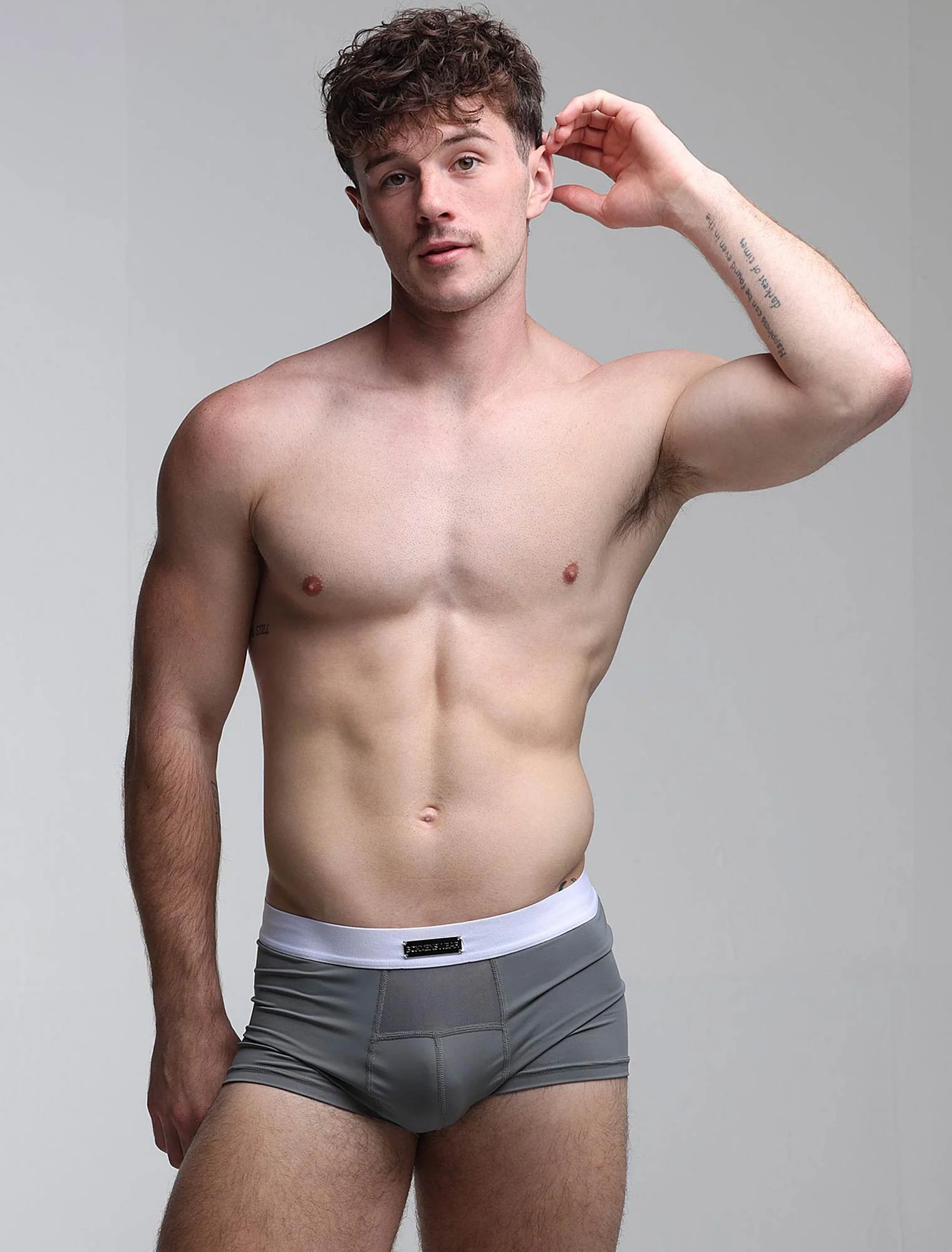 Mens Curved Mesh Boxers - Grey - Image 5