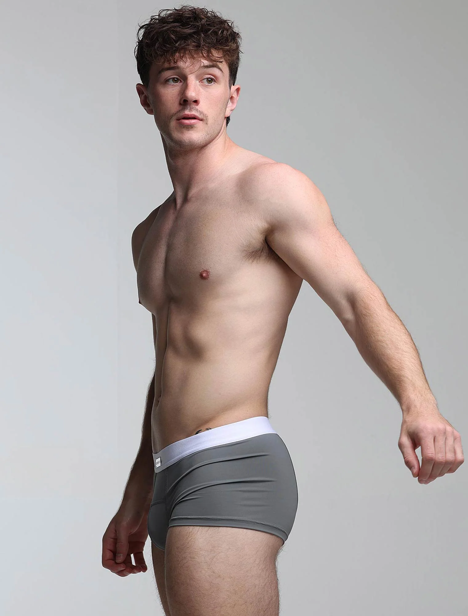 Mens Curved Mesh Boxers - Grey - Image 6